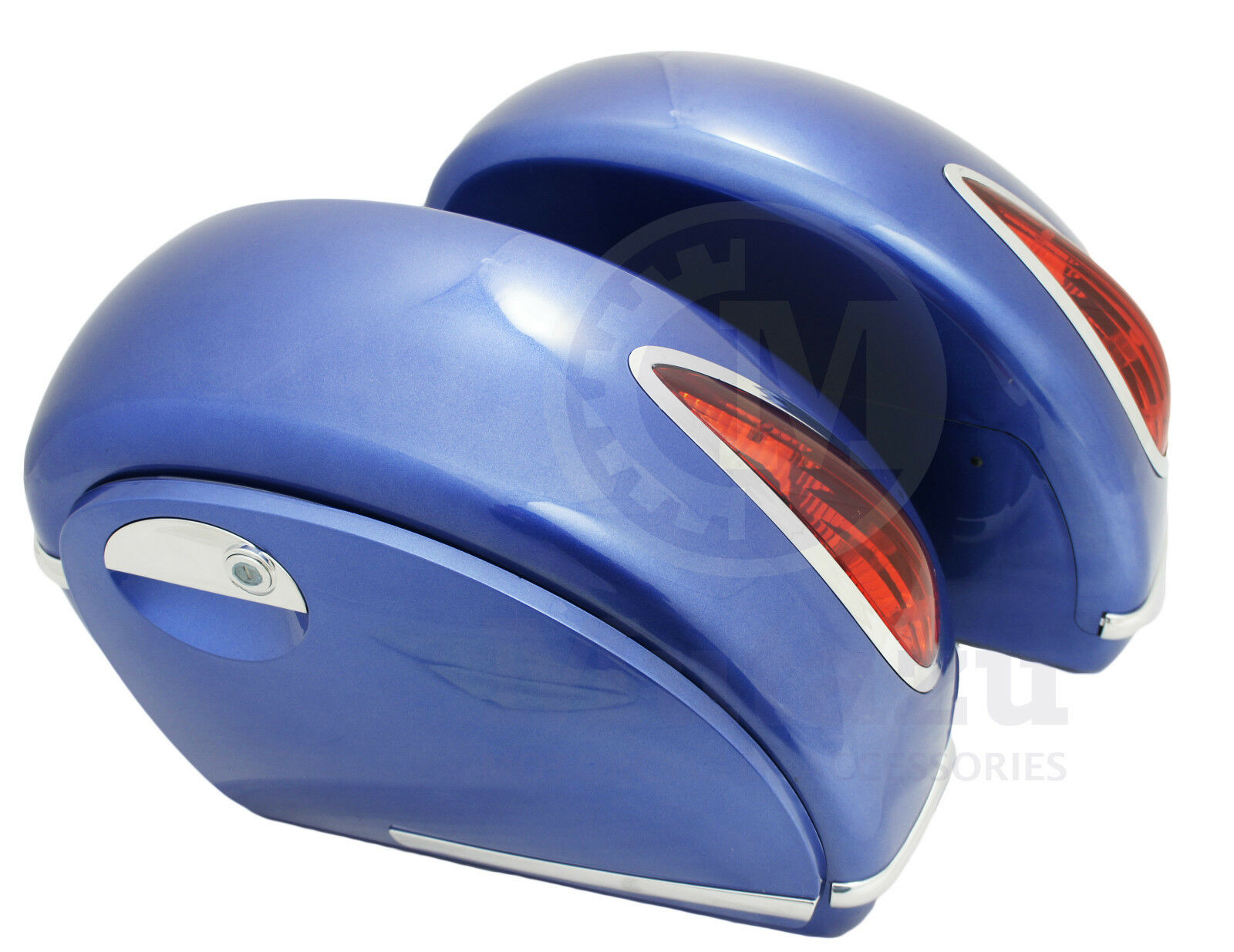 Mutazu MU Universal Motorcycle Hard Saddlebags (Cobalt Blue, Standard Size) 4kebl - Image 3