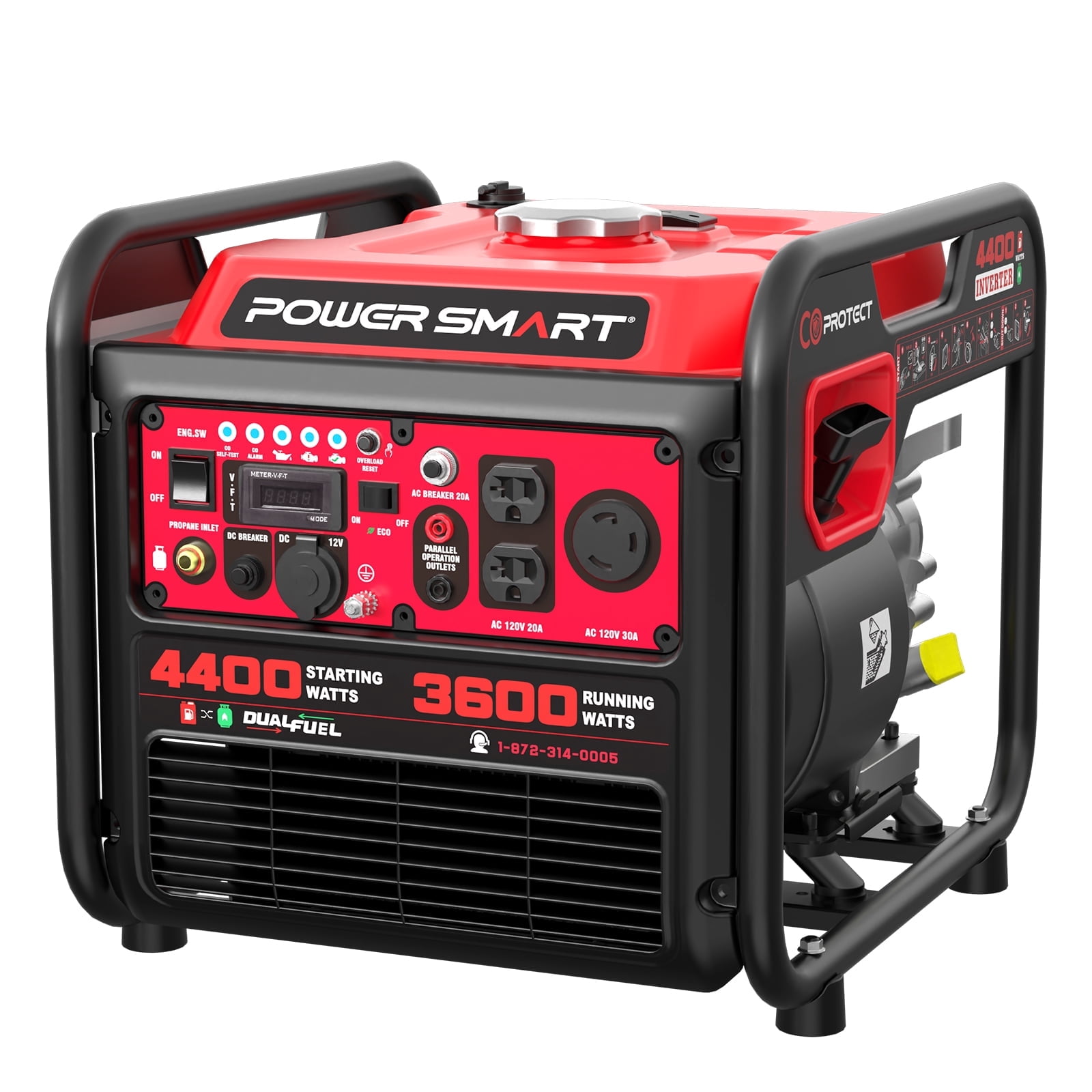 PowerSmart 4400-Watt Dual Fuel Portable Generator with CO Sentry (Gas/Propane, 20.3 fl oz Oil Capacity) thdwg