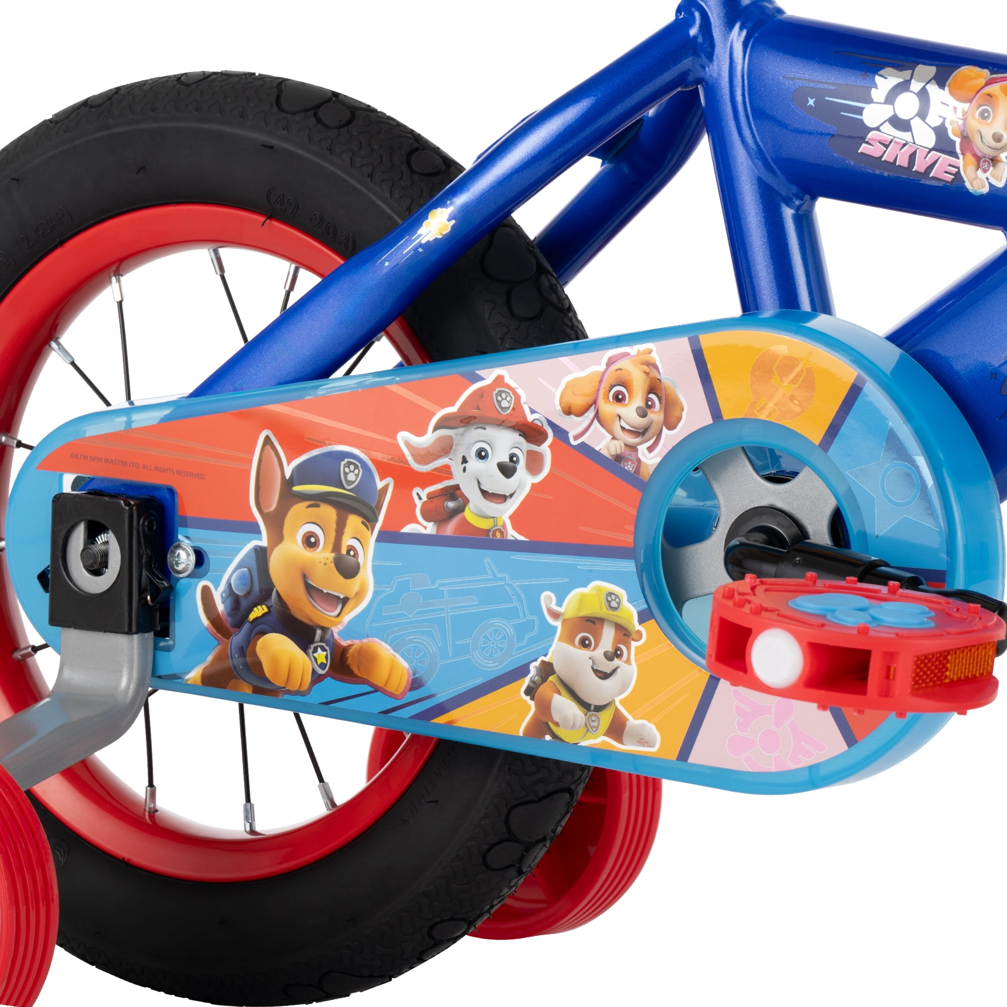 Huffy Paw Patrol Kids' Bike with Training Wheels, LED Light-up Wheels (Blue, 12 in) u5e4c