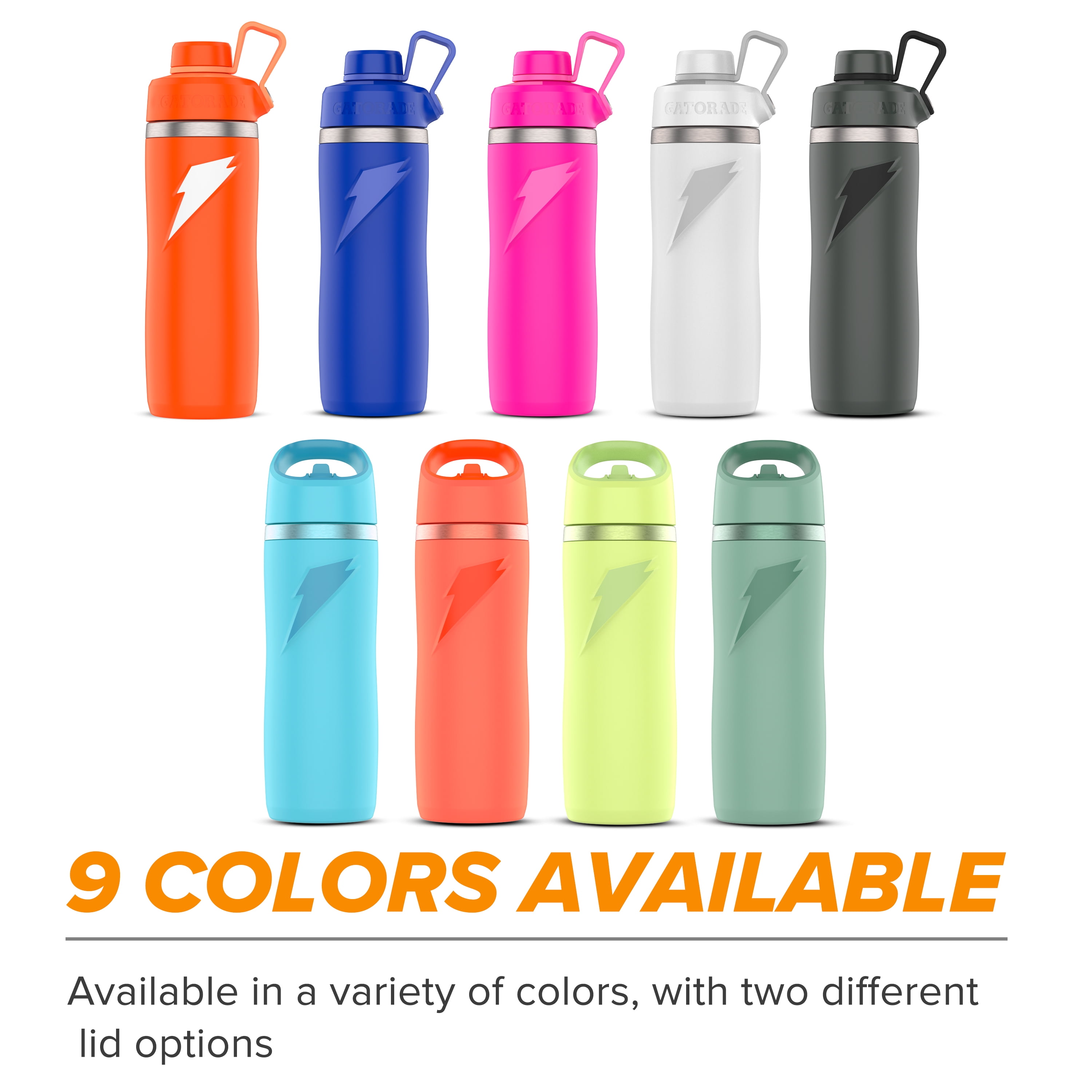 Gatorade Overtime Stainless Steel Insulated Drinkware with Twist Cap (Graphite, 22 oz) cd8h6