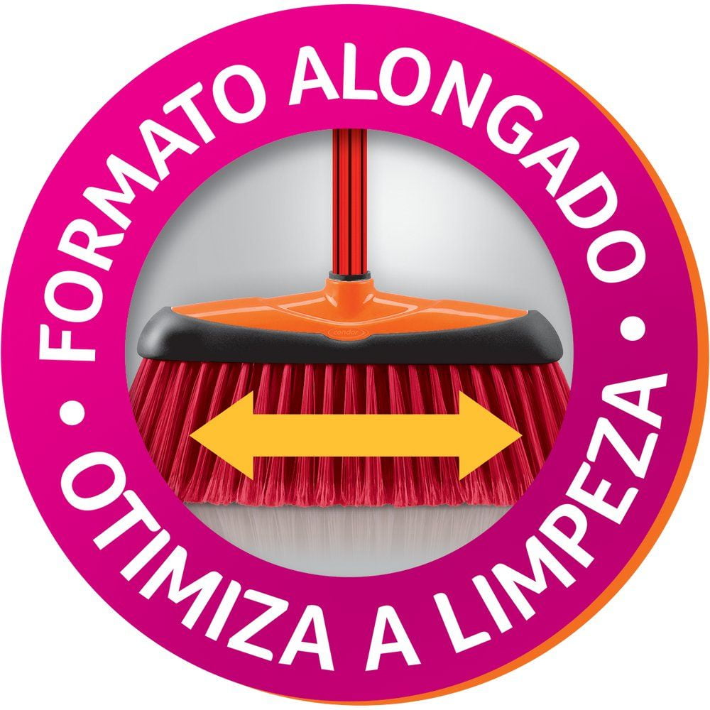 Condor Rectangular Plastic Broom with Long Metal Handle (Large Sweeping Capacity, 52 in) hg80b