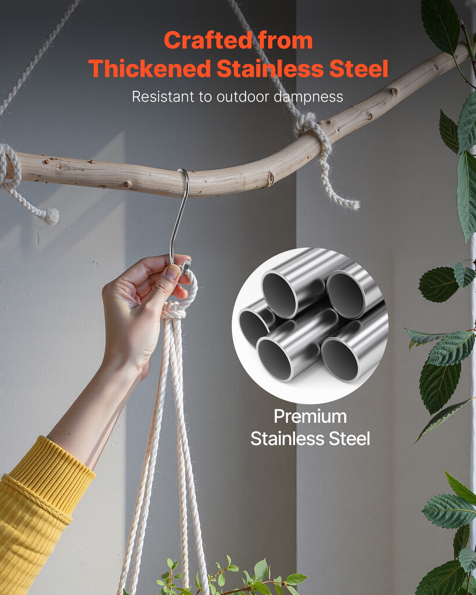 VEVOR S Hooks Heavy Duty Stainless Steel Hanging Hangers for Kitchen and Closet (Silver, 40 Pack, 3.4 in) yc0zg