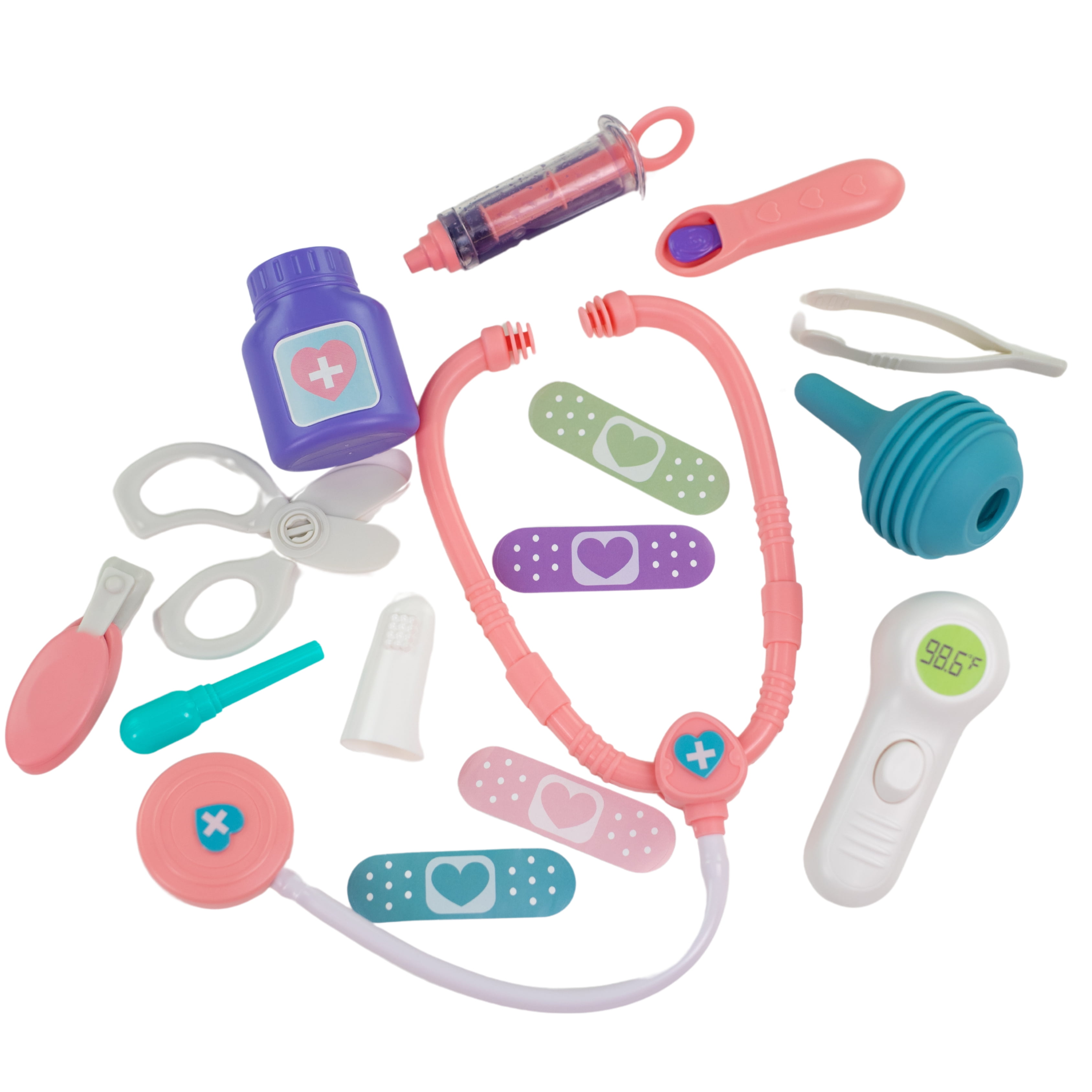 My Sweet Love Doctor Kit for Baby Dolls, Interactive Pretend Play Medical Set (Multicolor, 16 Pieces) neza3