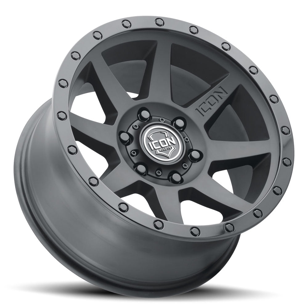 ICON Alloys Rebound Wheel, Double Black, 17 x 8.5 in, 5 x 5 Bolt Pattern, -6mm Offset (17 in) 70sgo