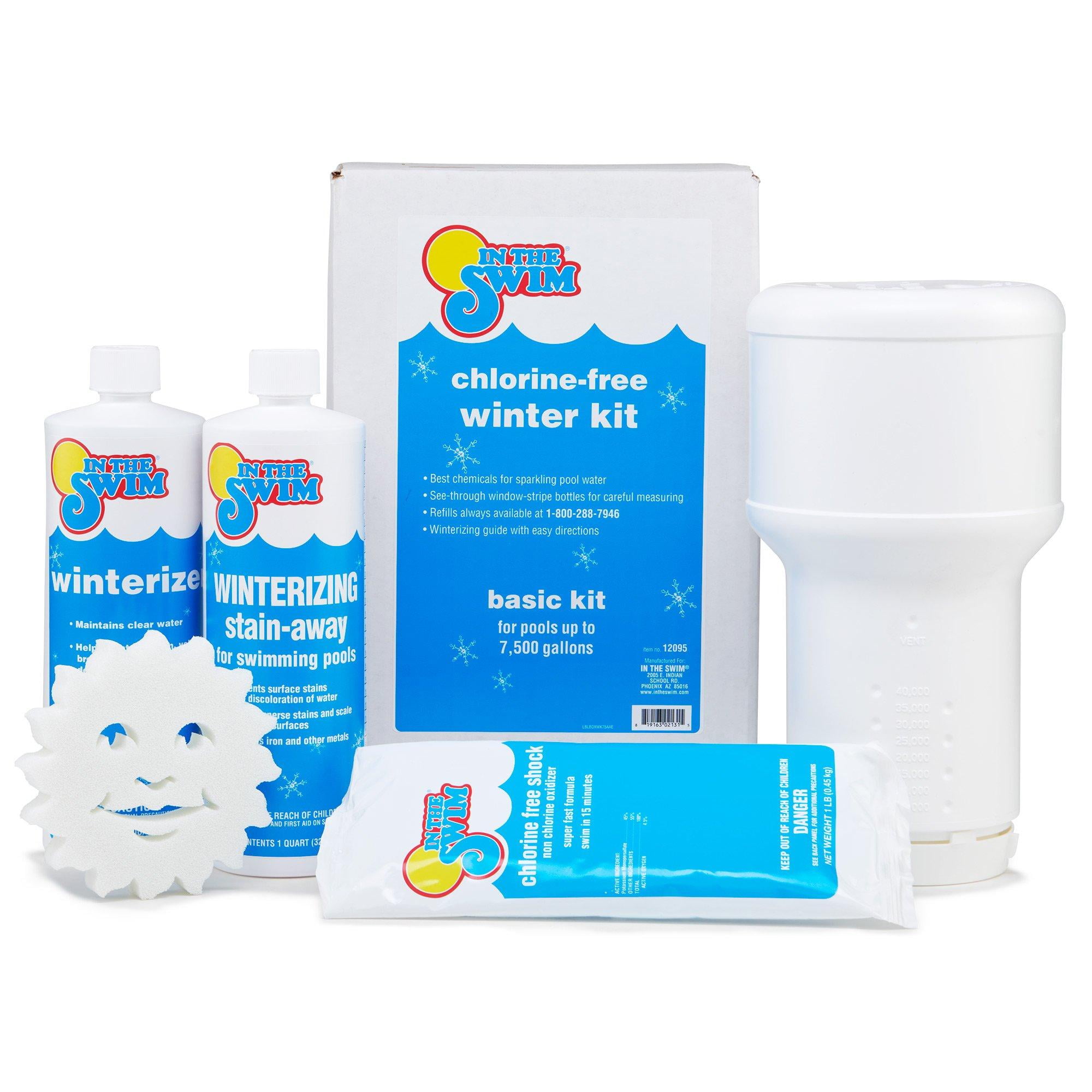 In The Swim Pool Closing Kit (Winterizing Chemical Treatment for Above Ground and In-Ground Pools, 7,500 Gallons) t5jai