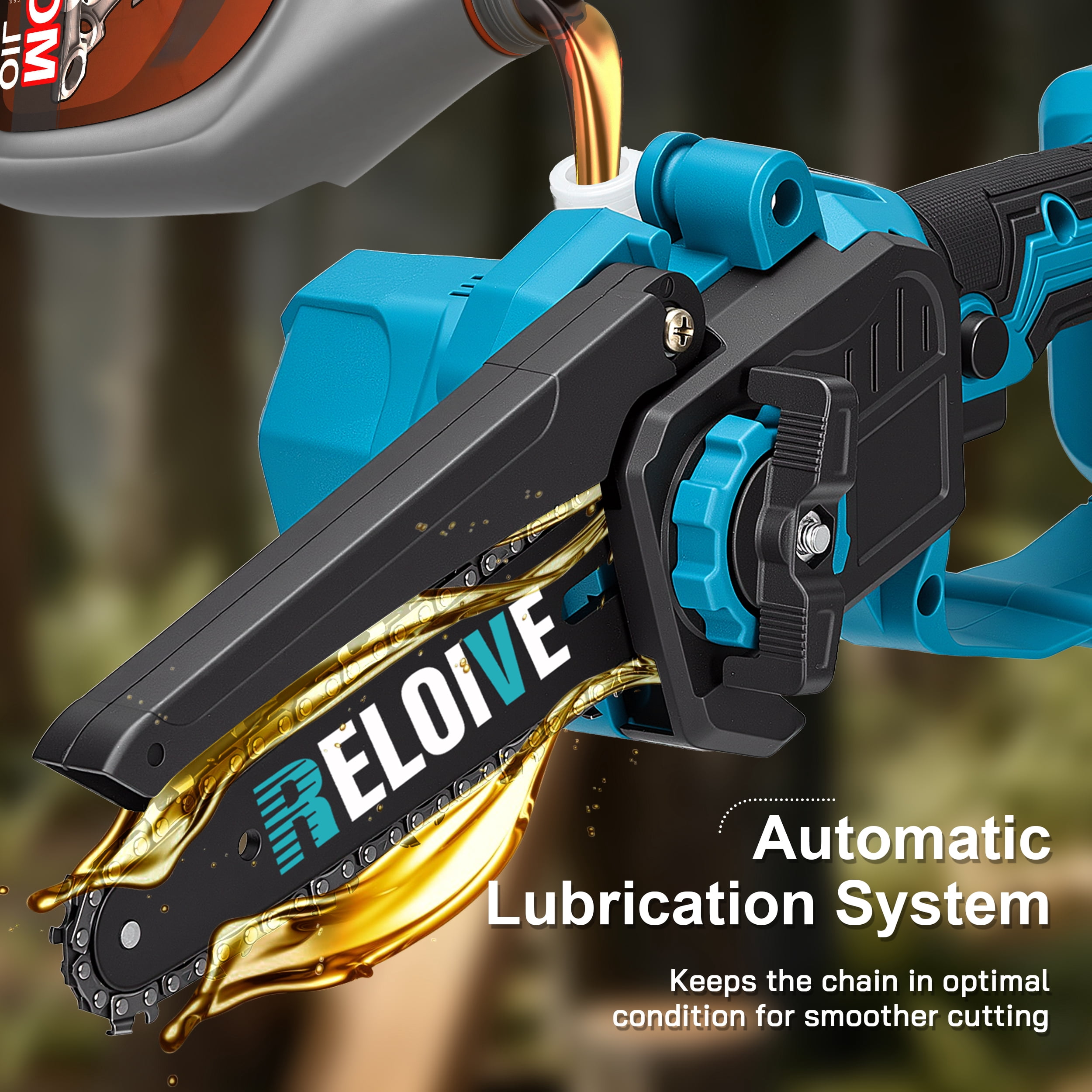 RELOIVE 3-in-1 Cordless Pole Saw and Mini Chainsaw Set, Telescoping Branch Cutter (4.9-6.8 ft, 2 Batteries) bfvpx