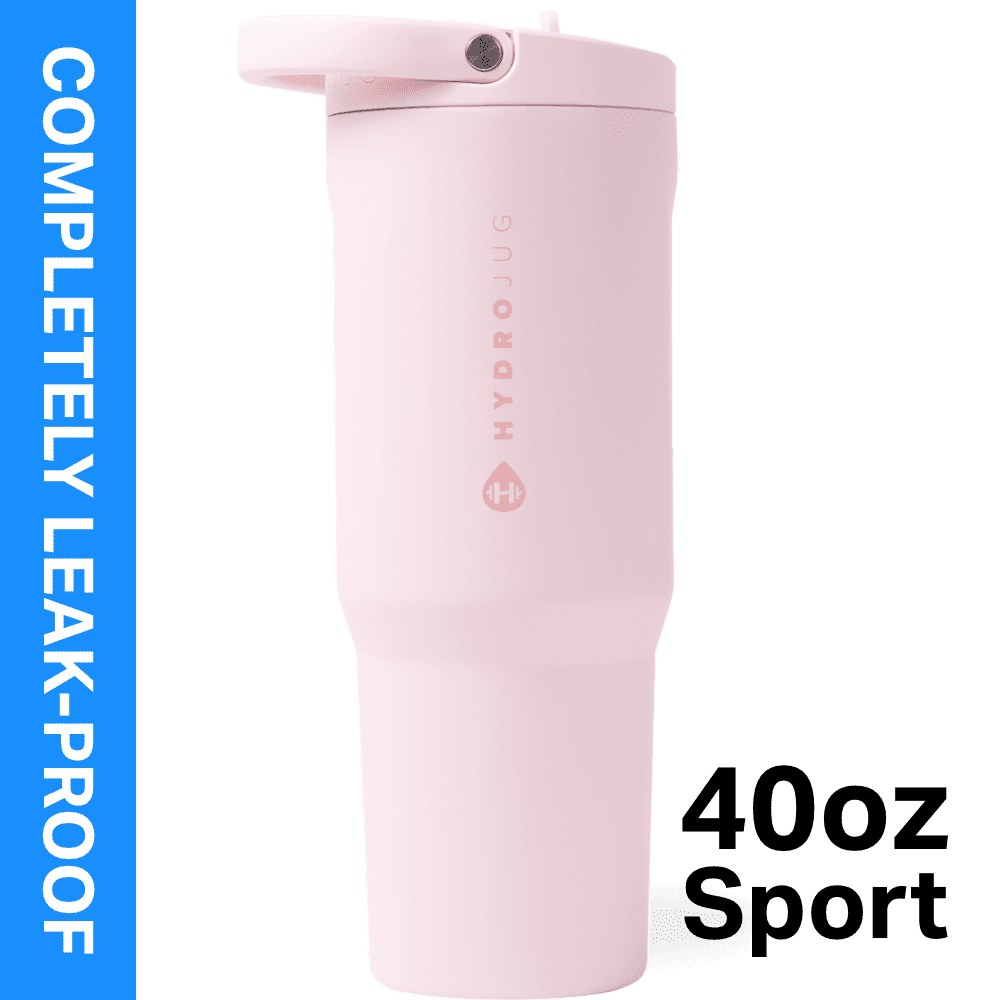 HydroJug Sport Insulated Stainless Steel Tumbler with Flip Straw (Pink Sand, 40 oz) iwcwr