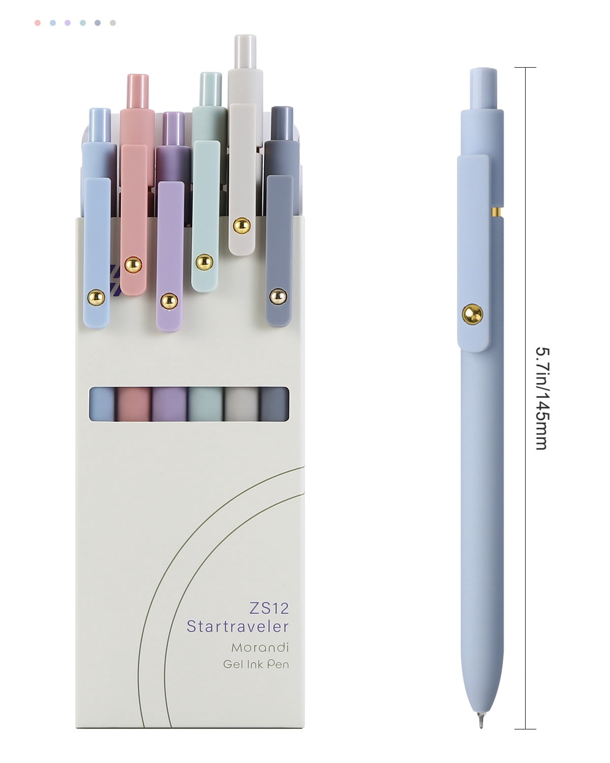 FIOVER Retractable Gel Ink Pens, Quick-Dry No-Smudge Writing Pens (Black, 6 Pack) caer8