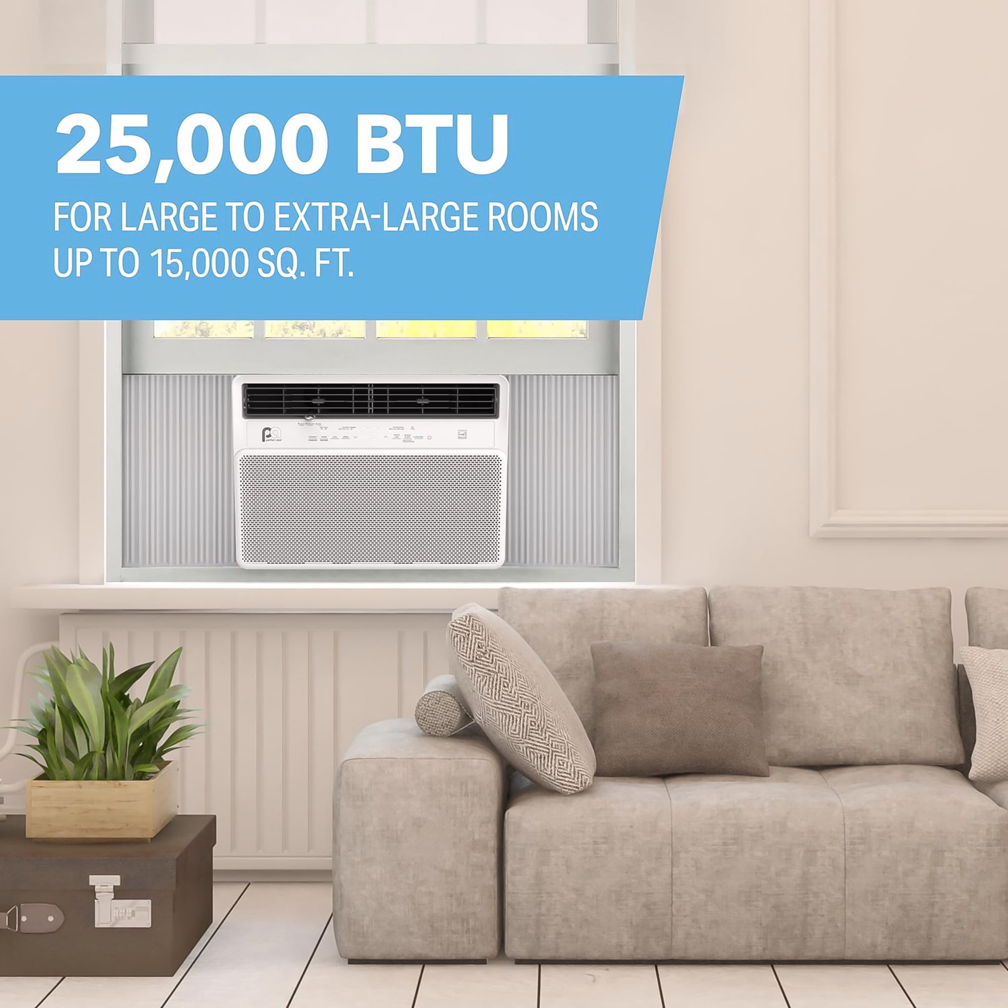 Perfect Aire 25000 BTU Window Air Conditioner with Remote Control (White, 1500 sq ft) 1etxn