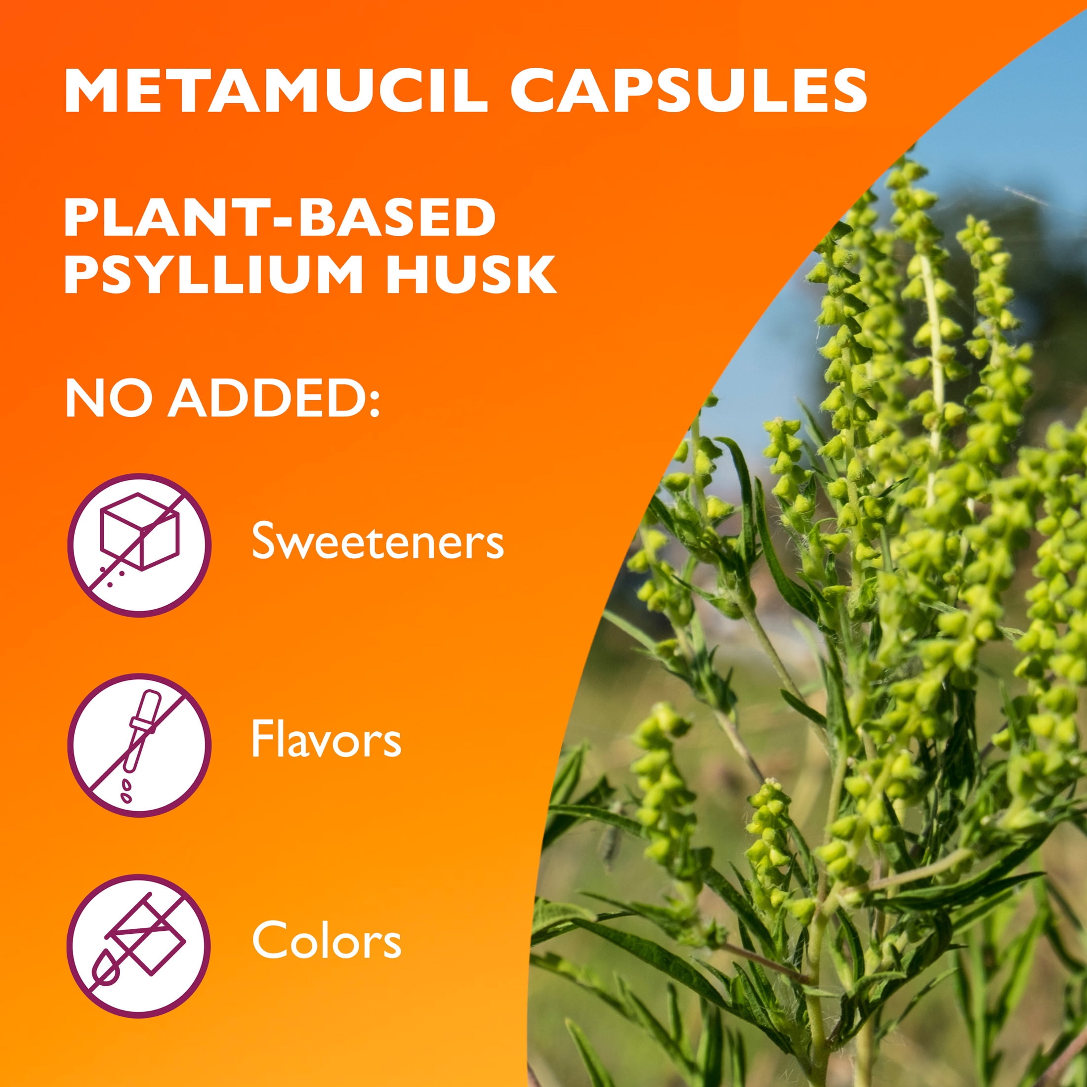 Metamucil Psyllium Husk Daily Fiber Supplement (300 Capsules) ezyrt