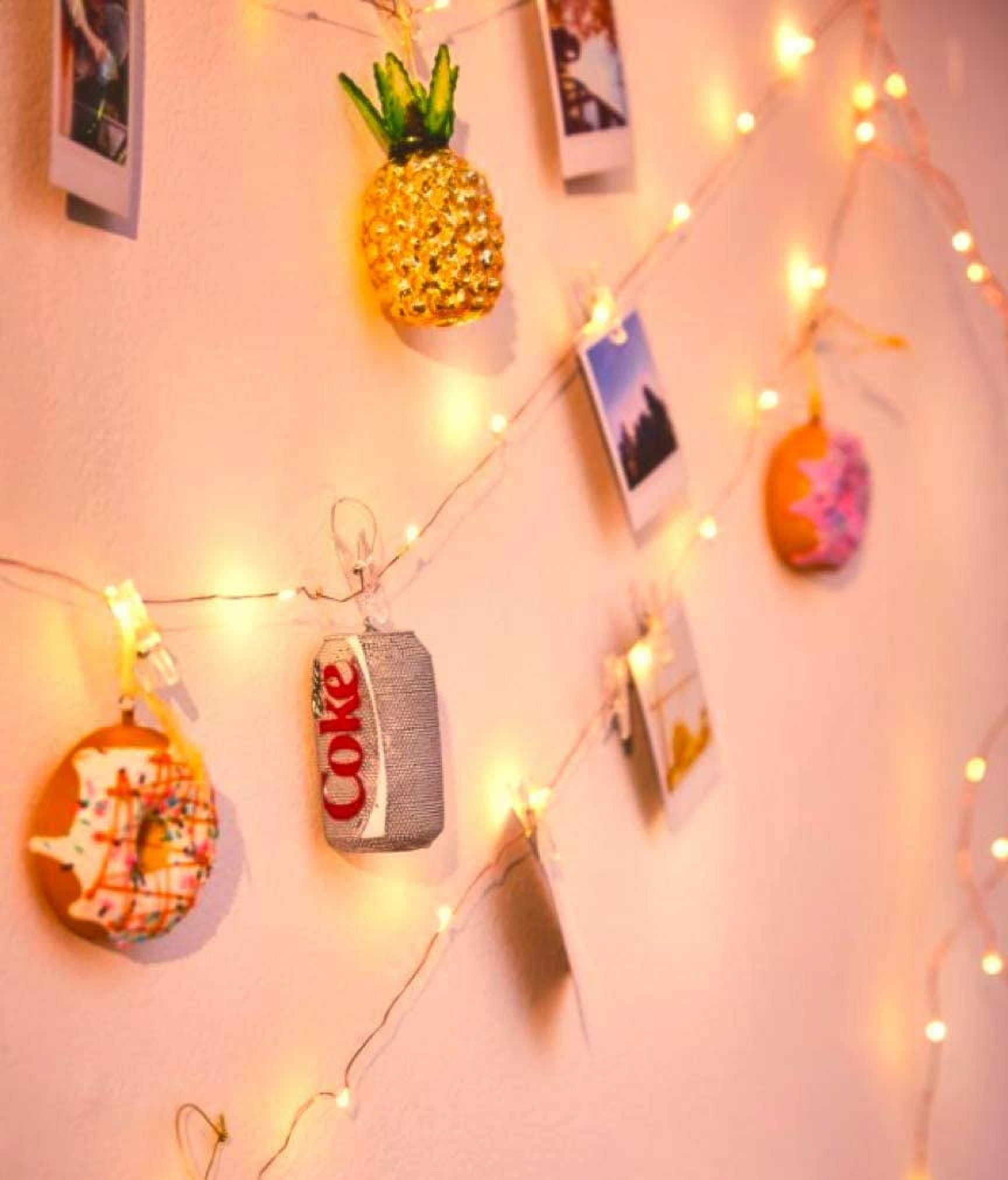 Rirool LED Photo Clip String Lights, Decorative Warm White Hanging Display for Photos and Artwork (33 ft, 50 Count) 9ugwq