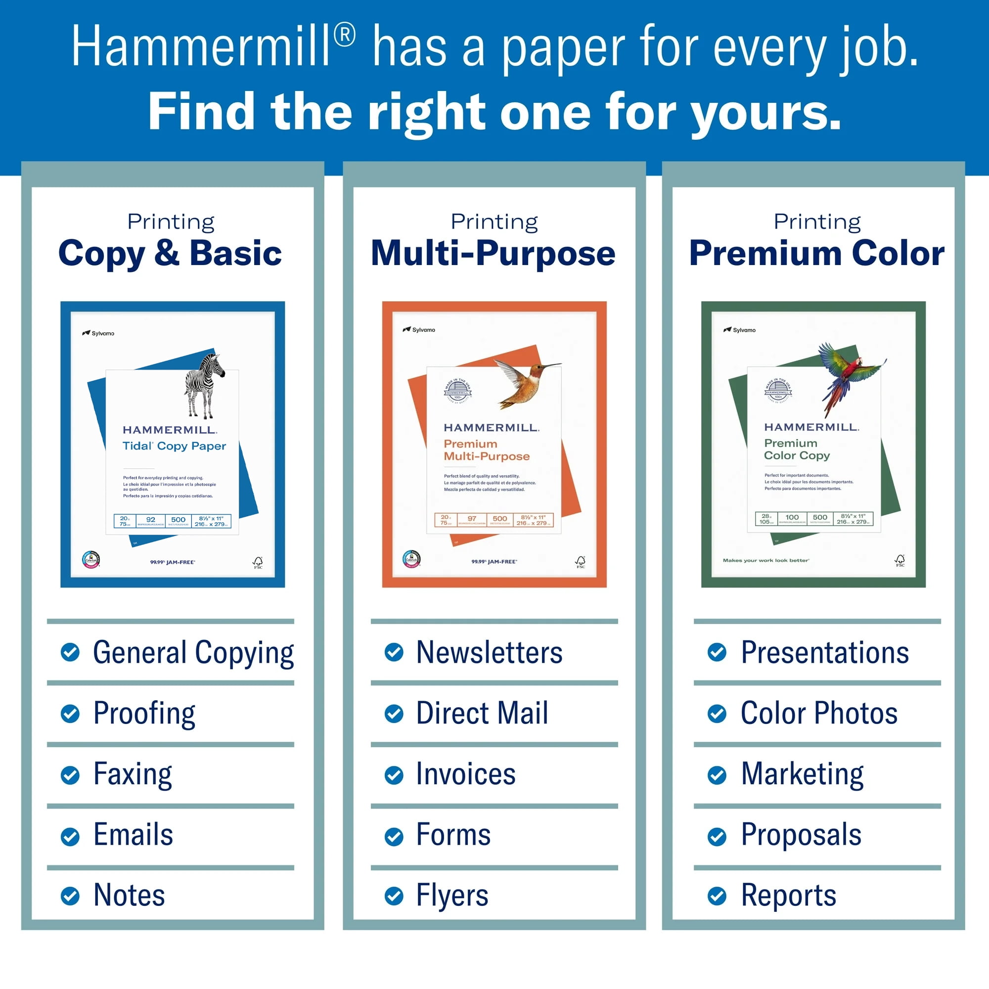 Hammermill Tidal Printer Paper, Multipurpose Copy Paper for Home and Office (White, 8.5 in x 11 in, 5,000 Sheets) 1ioa5