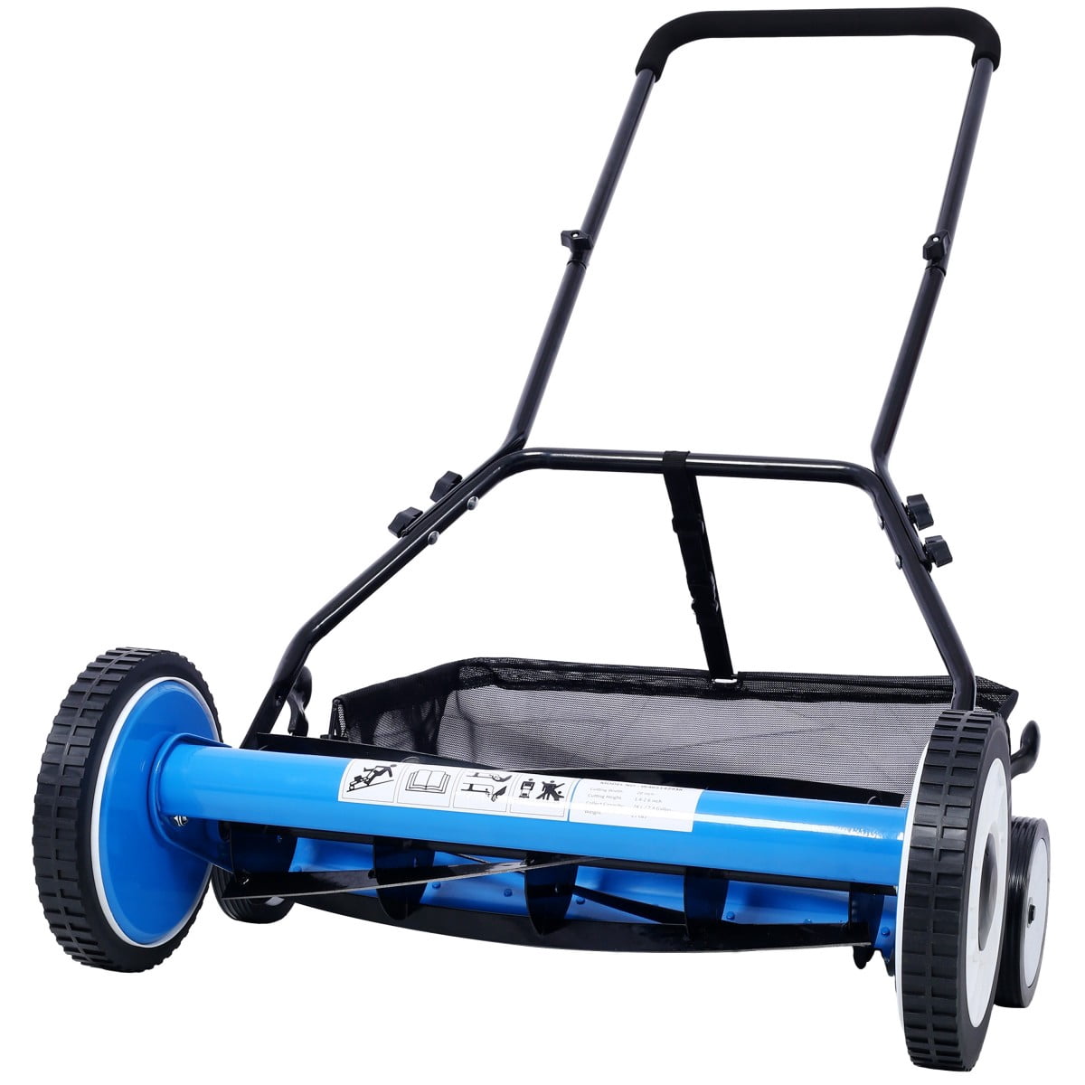 TopComfy 5-Blade Push Reel Lawn Mower with Grass Catcher and Adjustable Cutting Height (1.3 in to 2.5 in) vf659