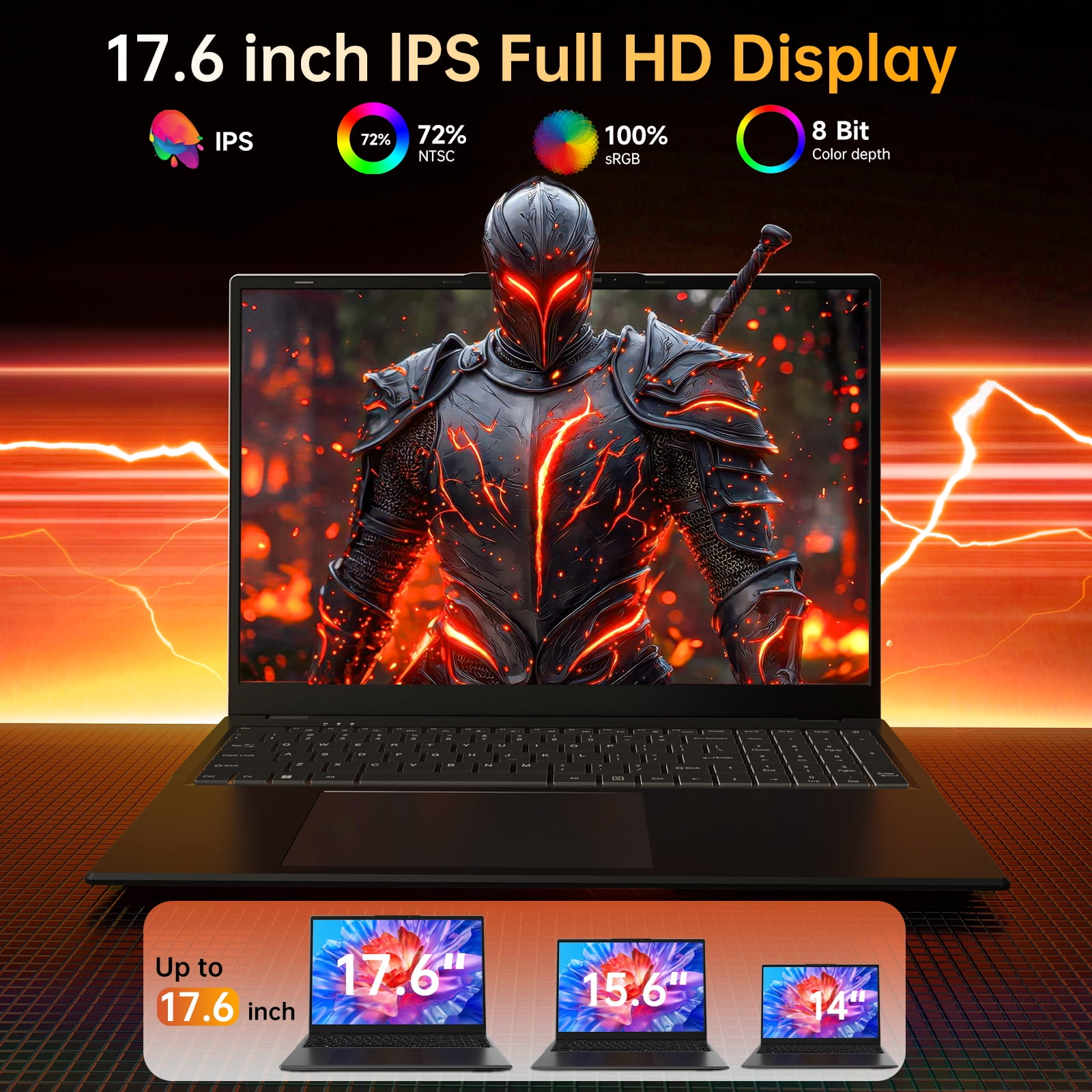 Jumper 17.6 in Laptop, Intel N95 Processor, 16GB RAM, 640GB Storage, Windows 11, Backlit Keyboard (Black, 17.6 in) wd04s