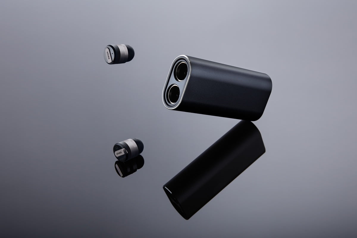 Schatzii Bullet 2.0 Bluetooth Stereo Wireless Earbuds with Charging Case (Black, 1 Pack) qomh0