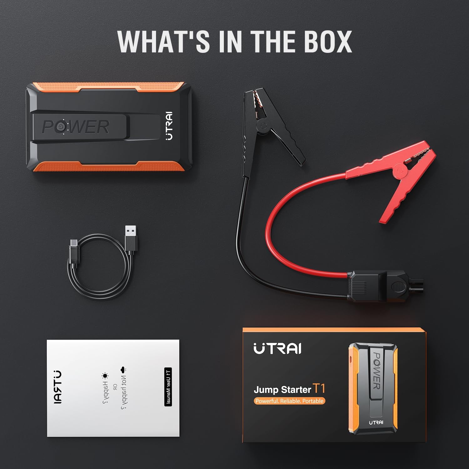 UTRAI Portable 2000A Car Jump Starter and Power Bank (Black, 1.98 lb) sulsk