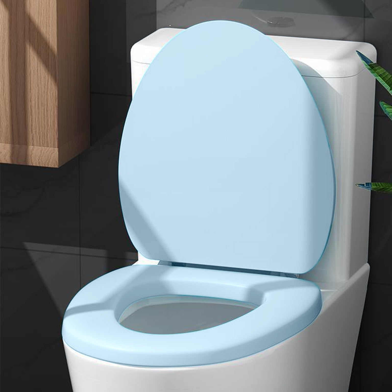 Tainini Round Toilet Seat, Quiet-Close Lid, Easy-Clean Surface (White, 13 in x 16 in) qkm22