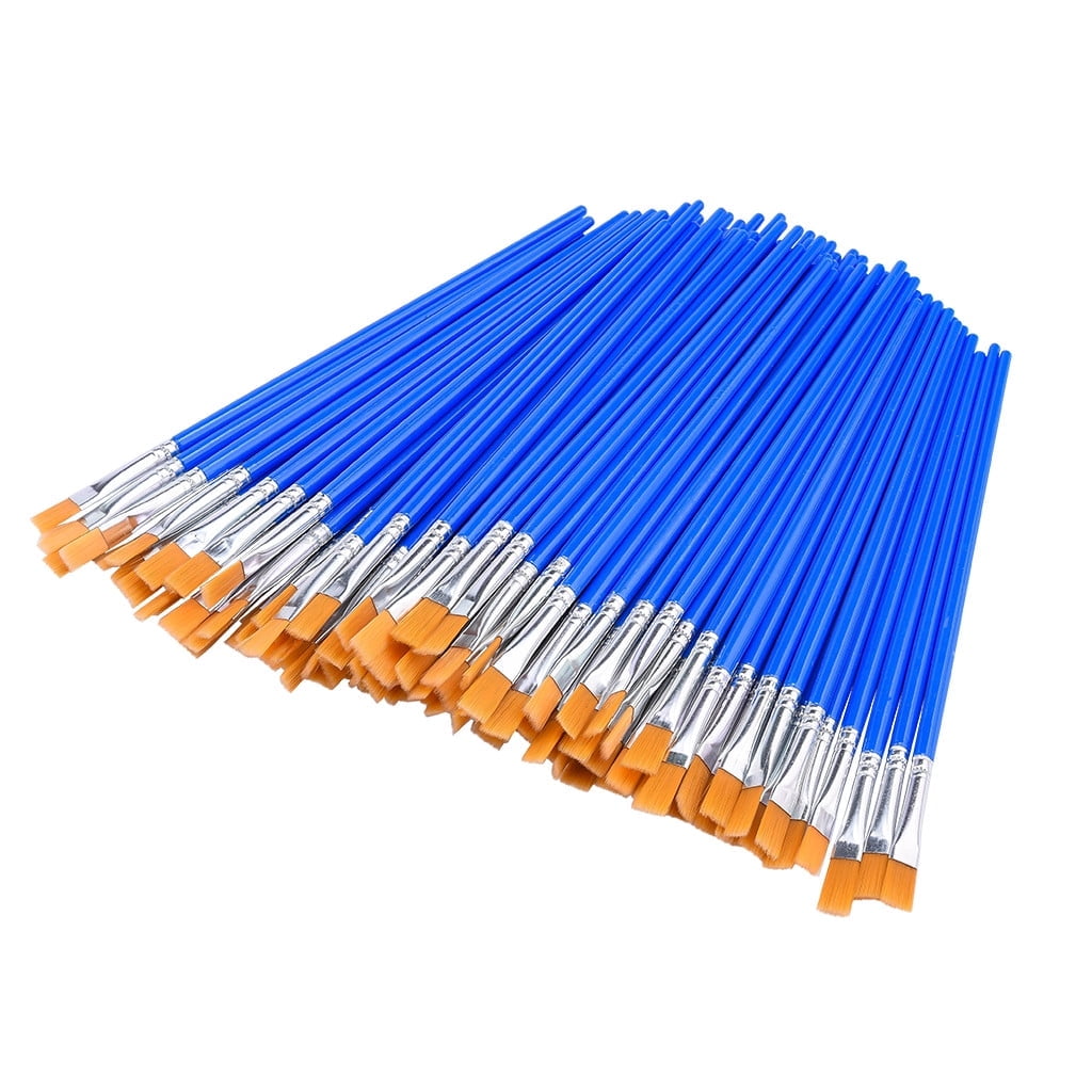 TOPRenddon Flat Paint Brushes Professional Detail Art Set (Blue, 50-Pack, 0.25 in) swz8m