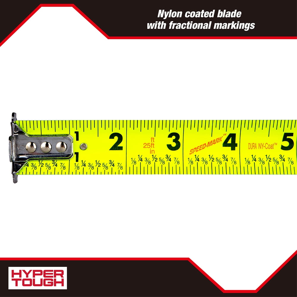 Hyper Tough Wide Blade Steel Tape Measure (Grey, 35 ft) 1tlmu