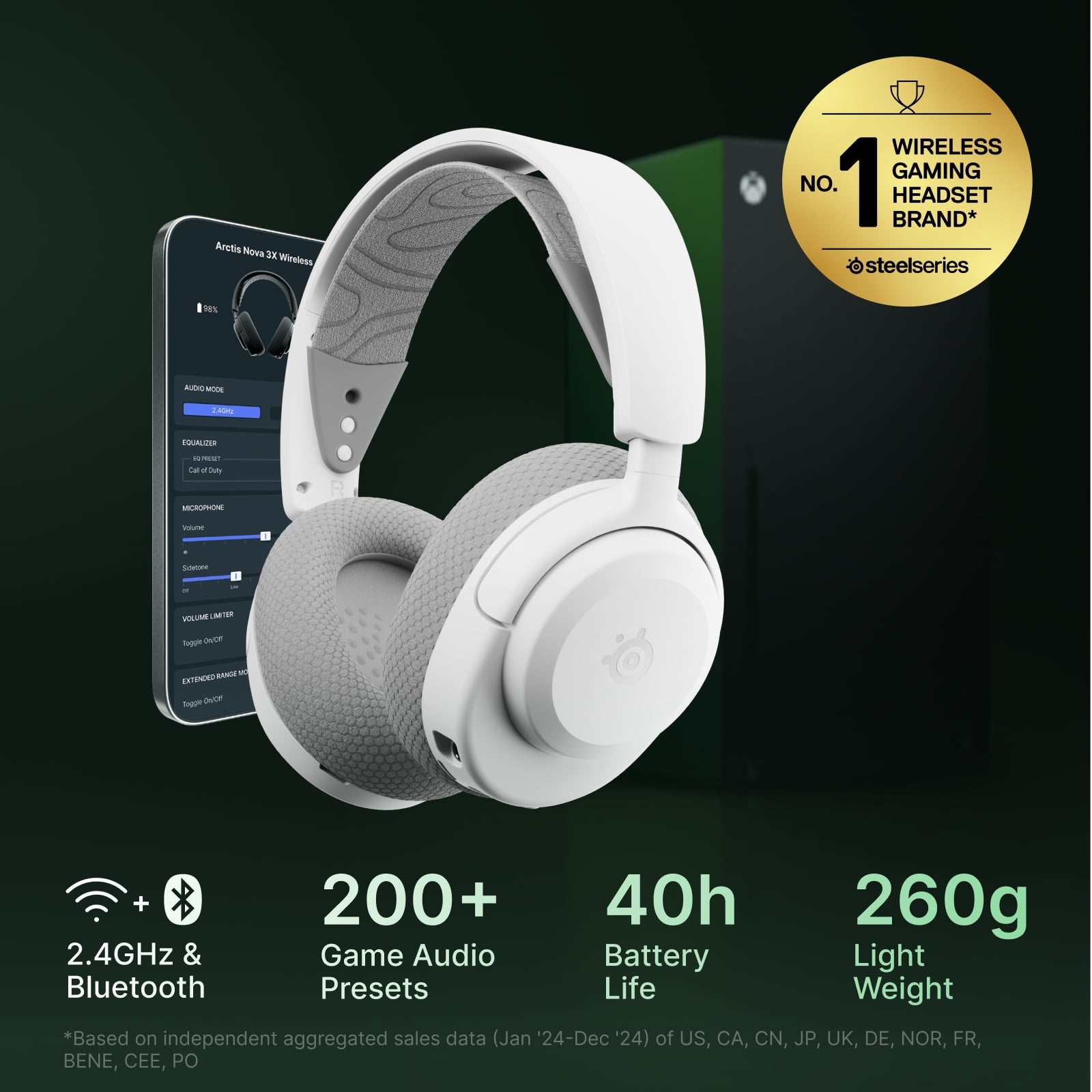 SteelSeries Arctis Nova 3X Wireless Multi-Platform Gaming Headset (White, 0.57 lb) zeiez - Image 7