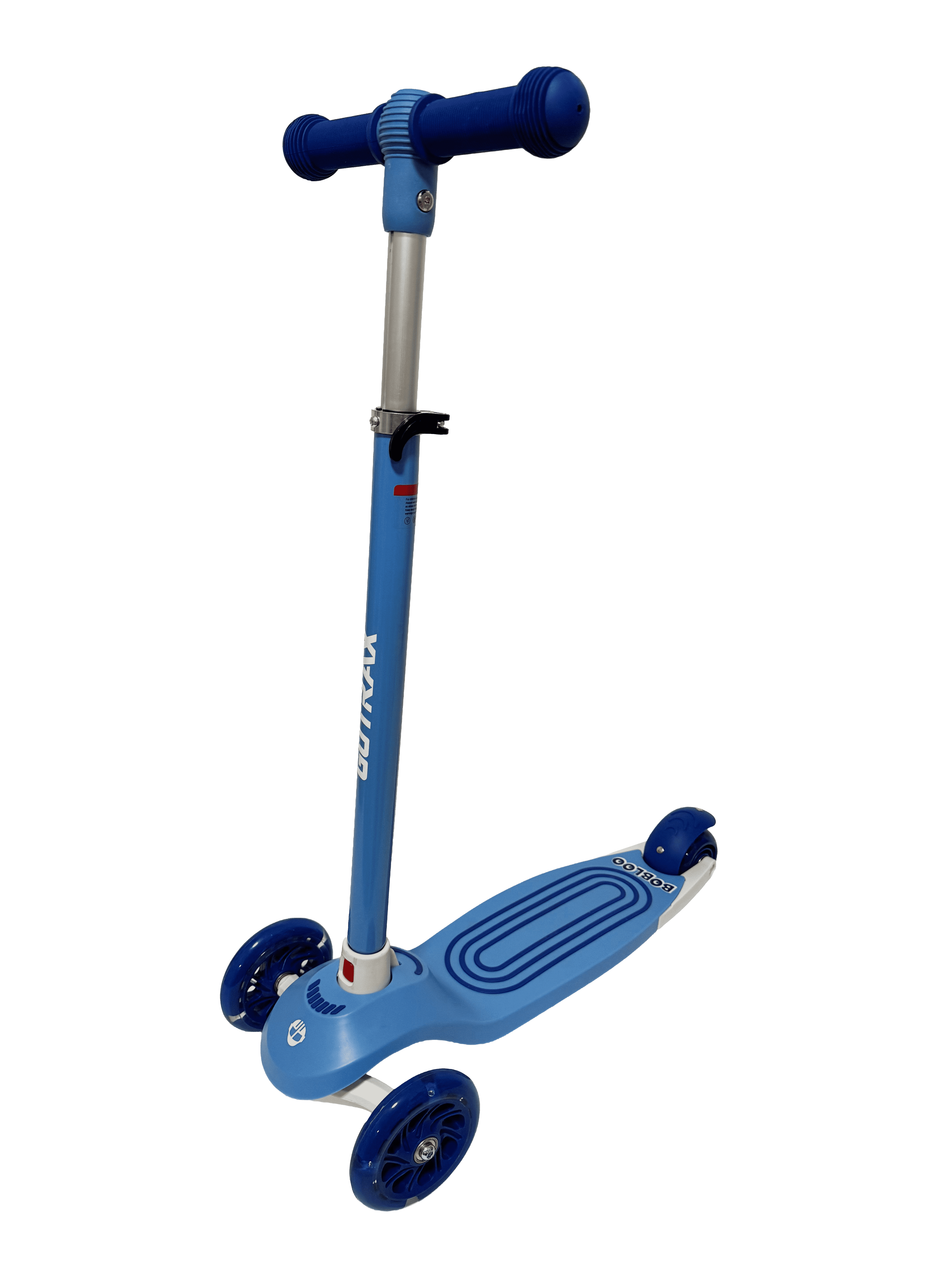 GOTRAX Bobloo 3-Wheel Kick Scooter with LED Light-Up Wheels, Lean-to-Steer Design (Blue, Adjustable Height) 4kda3
