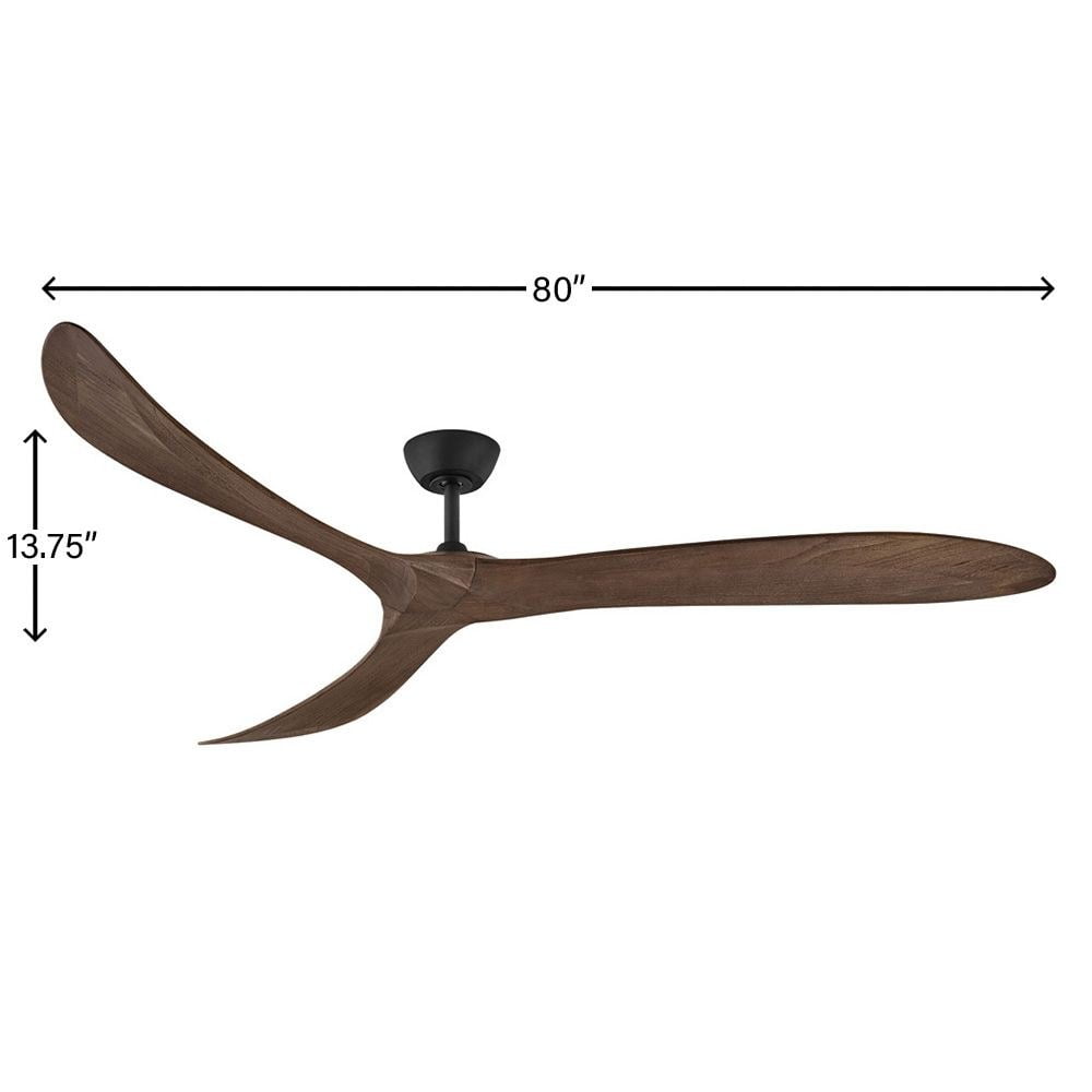 Hinkley Lighting Swell 80 in 3-Blade Ceiling Fan (Matte Black, 80 in) qfpof
