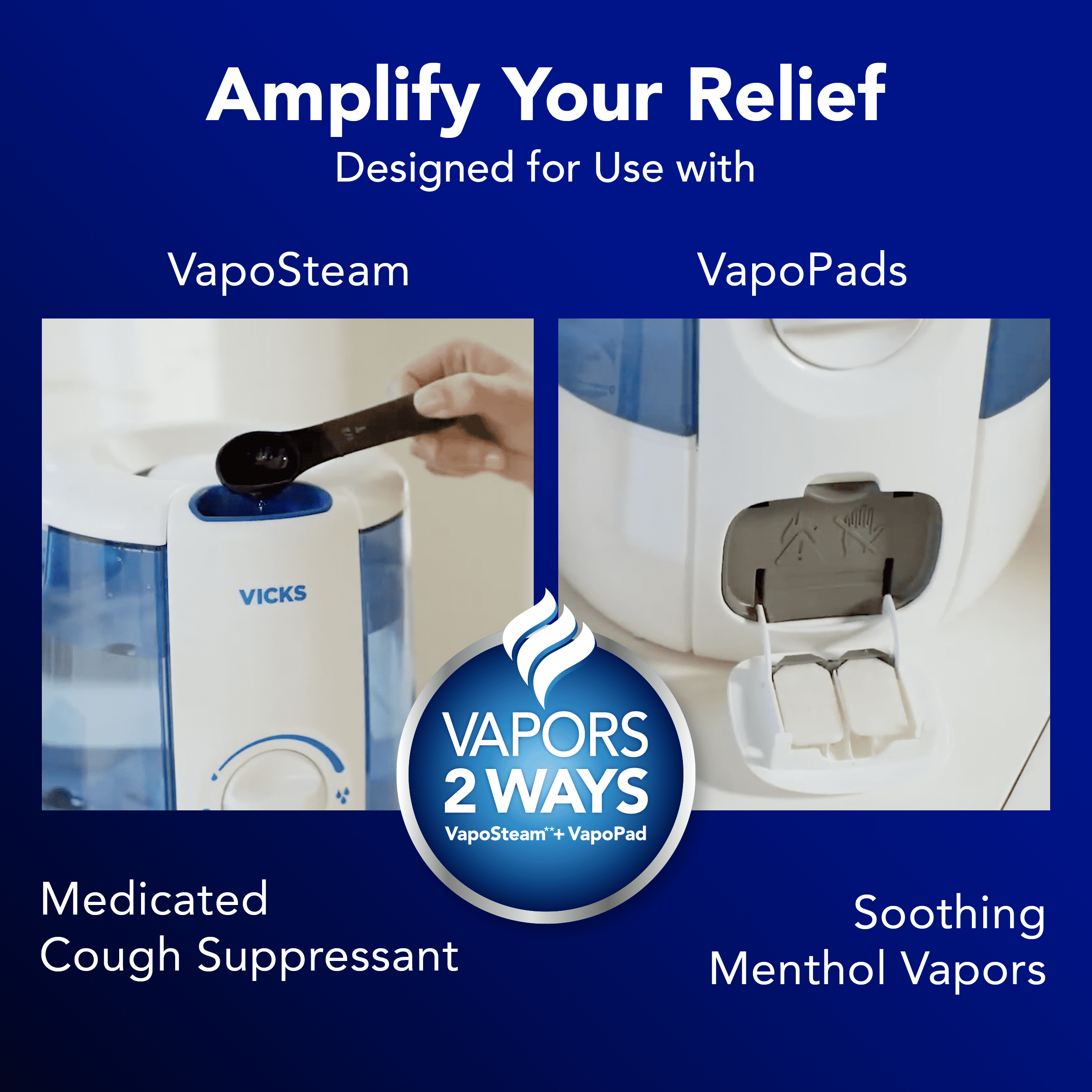 Vicks Cool Relief Ultrasonic Humidifier, Filter-Free Quiet Operation for Bedroom (White, 1.2 gal) v4wzq
