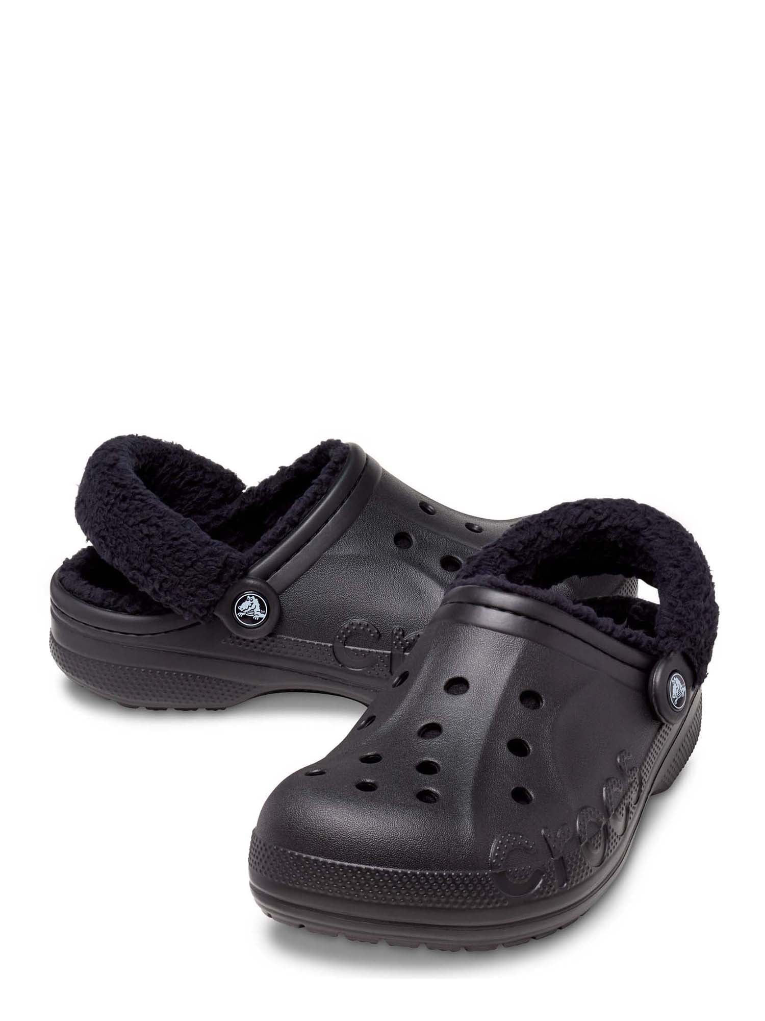 Crocs Unisex Baya Lined Fuzz Strap Clogs (Black, 10 US) 7olg7