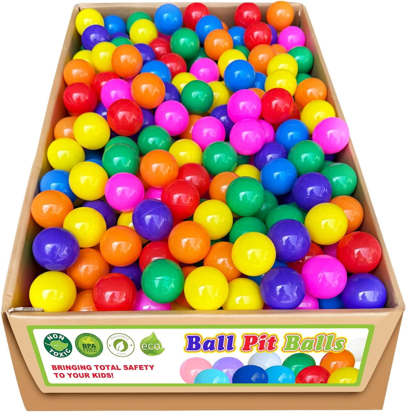 Supbessel Soft Plastic Ball Pit Balls for Kids and Pets (Multi-Color, 200 Count, 2.2 in) vx877