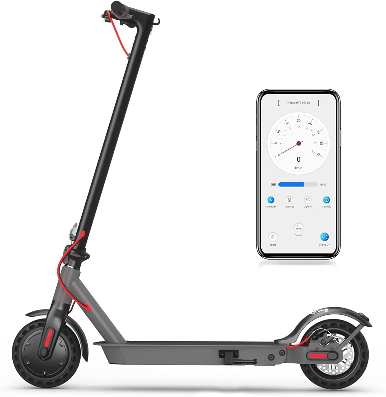 Hiboy S2 Electric Scooter for Adults, Portable Folding Urban Commuter with 350W Motor, 19 MPH Top Speed, 17 Miles Range (Black, 220 lb Capacity) zdtoi