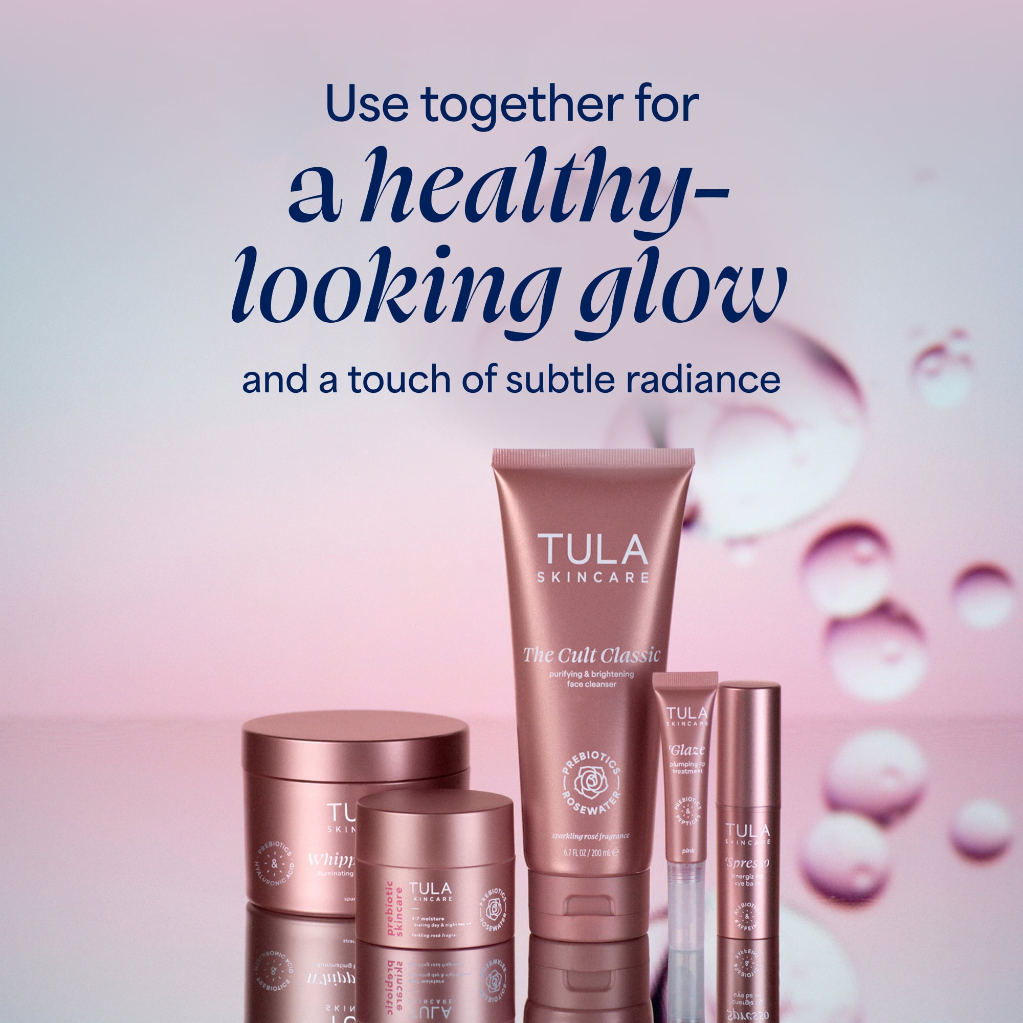 TULA Skin Care Spresso Energizing Eye Balm, Cooling Under Eye Treatment (Pink Rose, 0.35 oz) p6xzu