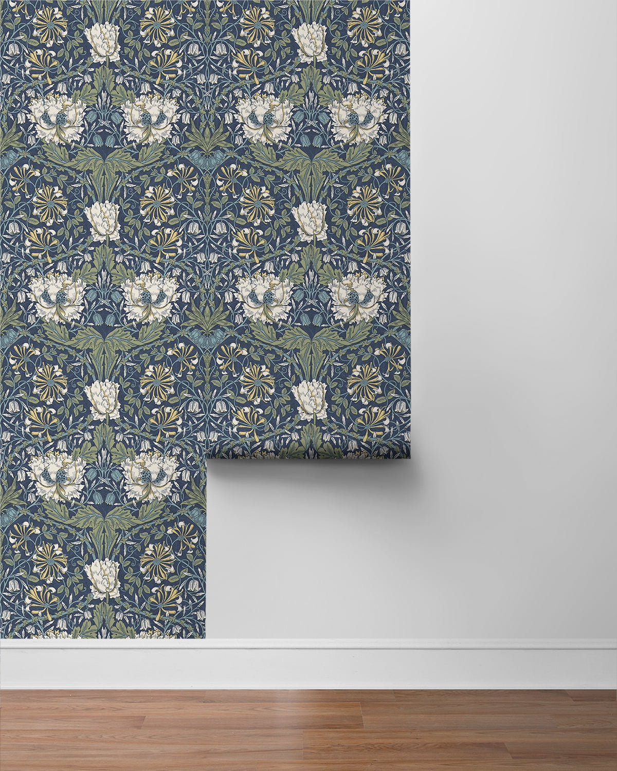 NextWall Ogee Flora Peel and Stick Wallpaper (Floral, 20.9 in. W x 18 ft. L) yigvj