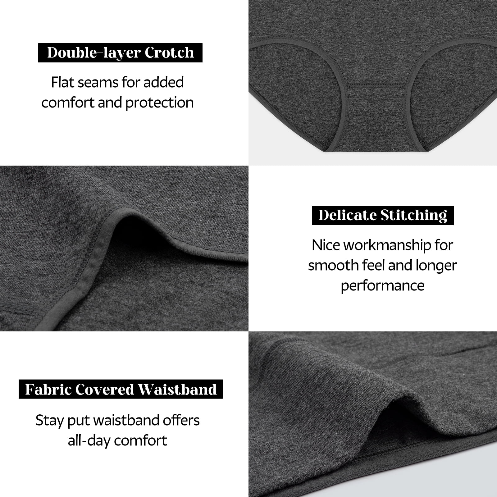 Loritta Womens Cotton High Waisted Briefs Full Coverage Underwear (Assorted, 6 Pack) n1629