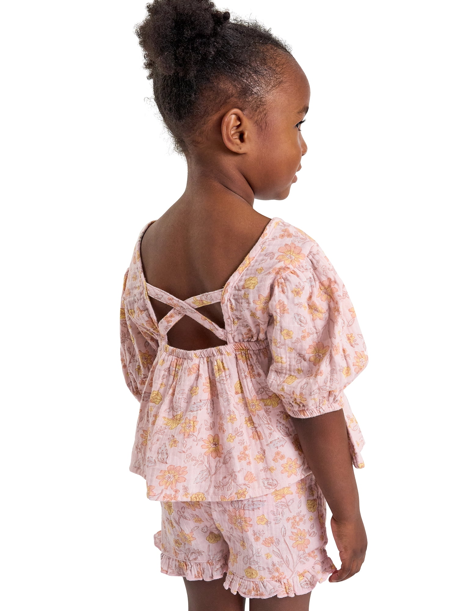 Modern Moments by Gerber Toddler Girl Cotton Gauze Top and Short Outfit Set (2-Piece, 12 Months - 5T) rqqe6