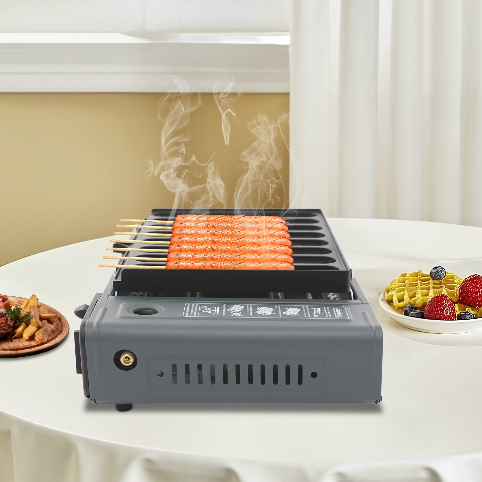 Generic Portable Butane Stove Tabletop BBQ Grill (Black, 7.5 lb) mrj8c