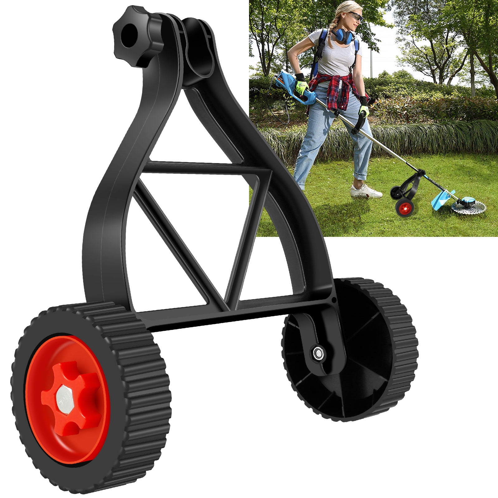 FUYGRCJ Adjustable Weed Trimmer Support Wheels for Lawn Mower (Universal Fit, 1.02 in - 1.10 in) fbpzu