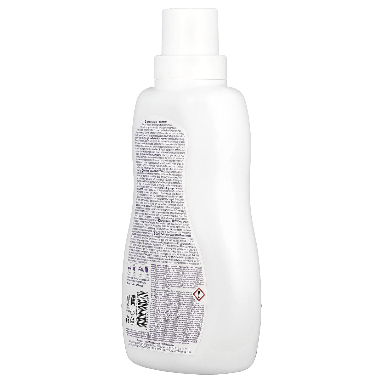 ATTITUDE Hypoallergenic Baby Laundry Detergent, Extra Gentle Concentrated Formula, Sweet Lullaby Scent (35.5 fl oz) 2l90k