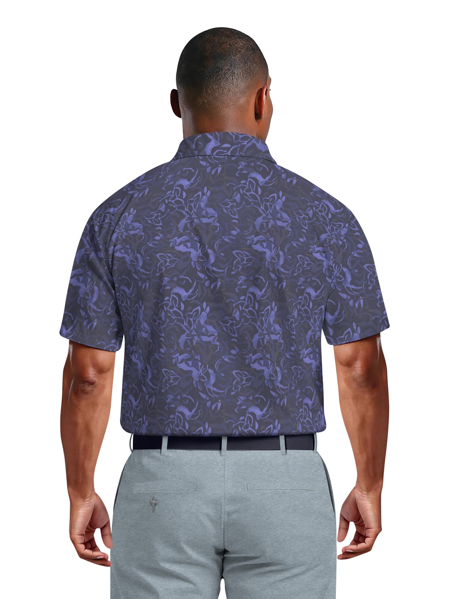 Ben Hogan Men's Performance Tropical Golf Polo Shirt (Blue, S) ha50e