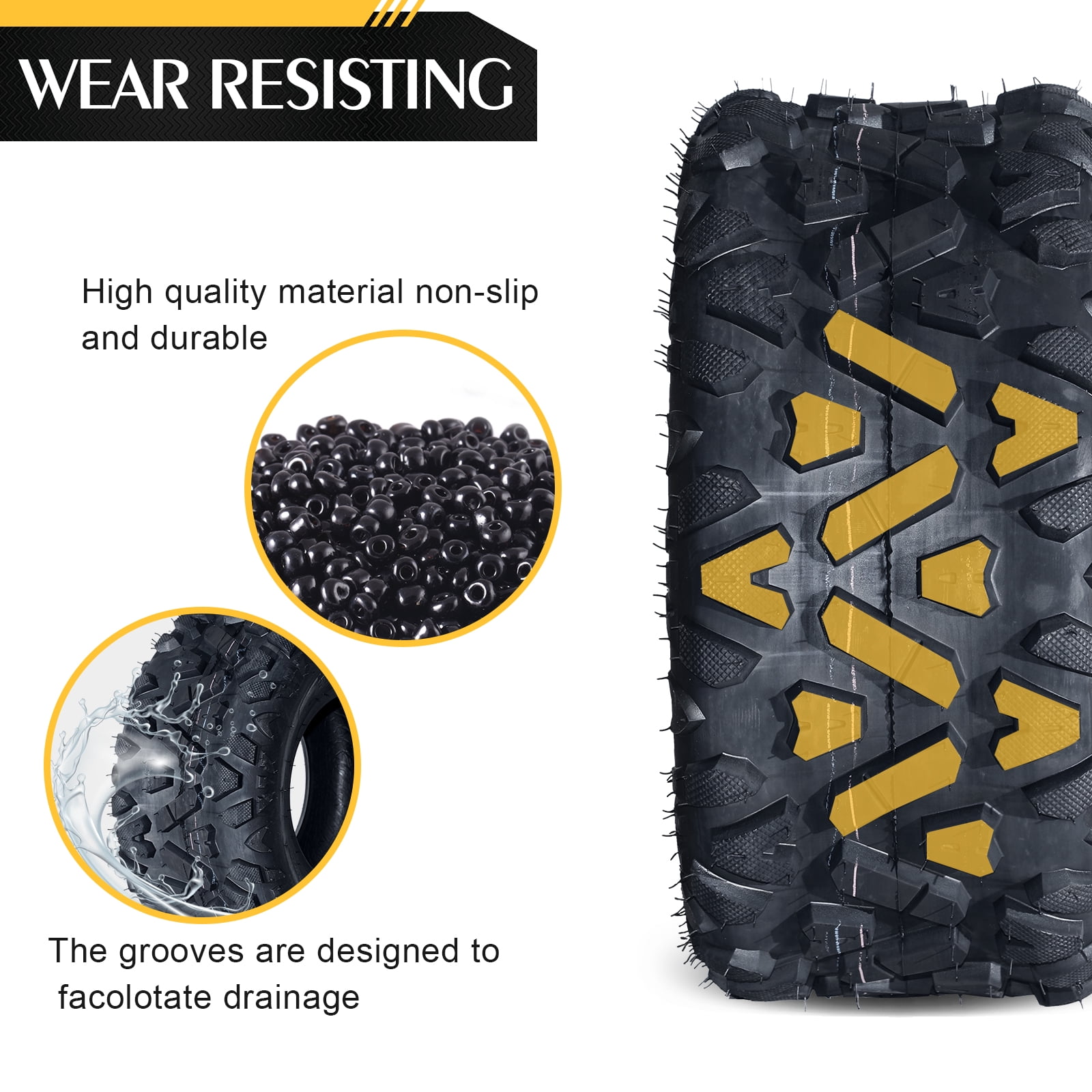 Ktaxon ATV UTV All Terrain Tires 4 Ply Tubeless Directional Knobby Trail Tires (Set of 2, 22x10-10) wm8m3