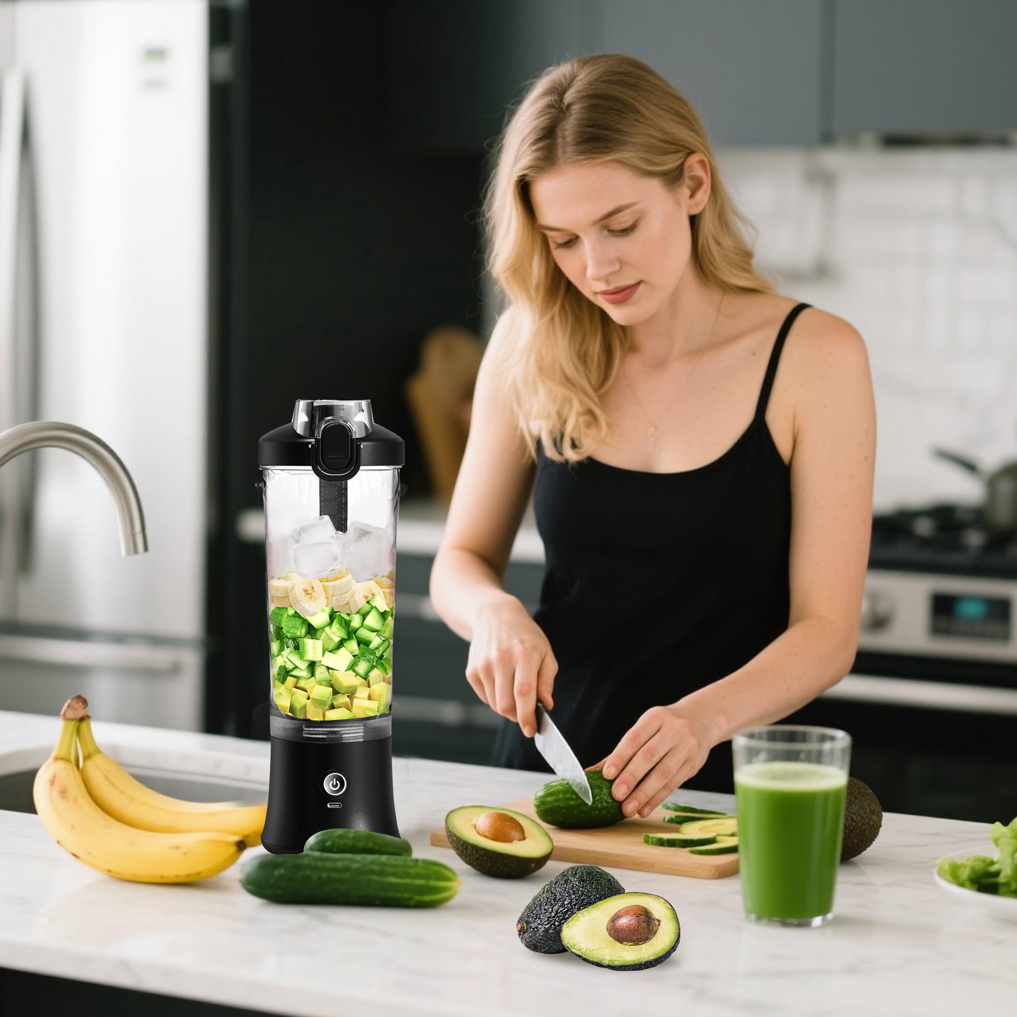 ORFELD Personal Portable Blender for Shakes and Smoothies, Rechargeable Cordless Smoothie Maker (20 oz) 53z78