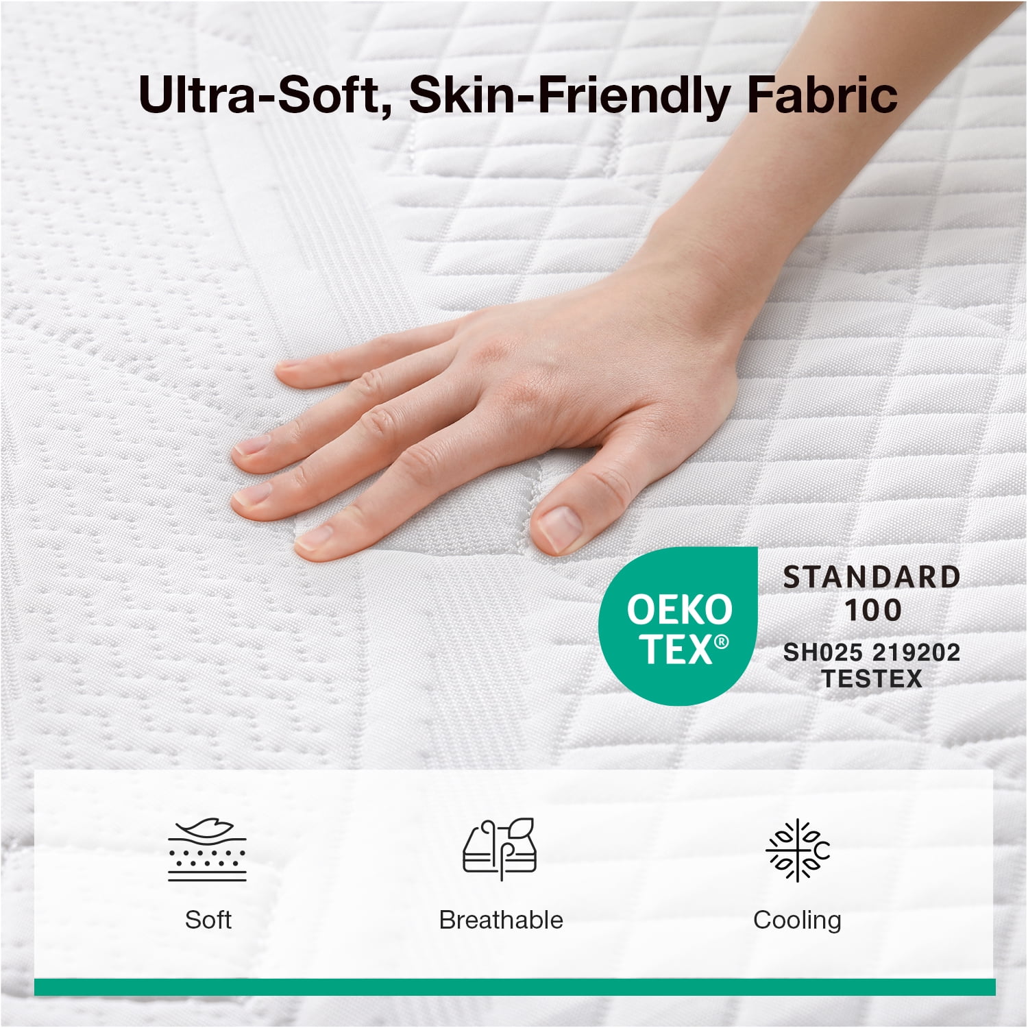 Novilla Vela Hybrid King Mattress, Cooling Gel Memory Foam Bed with Pressure Relief (White, 10 in) yljze