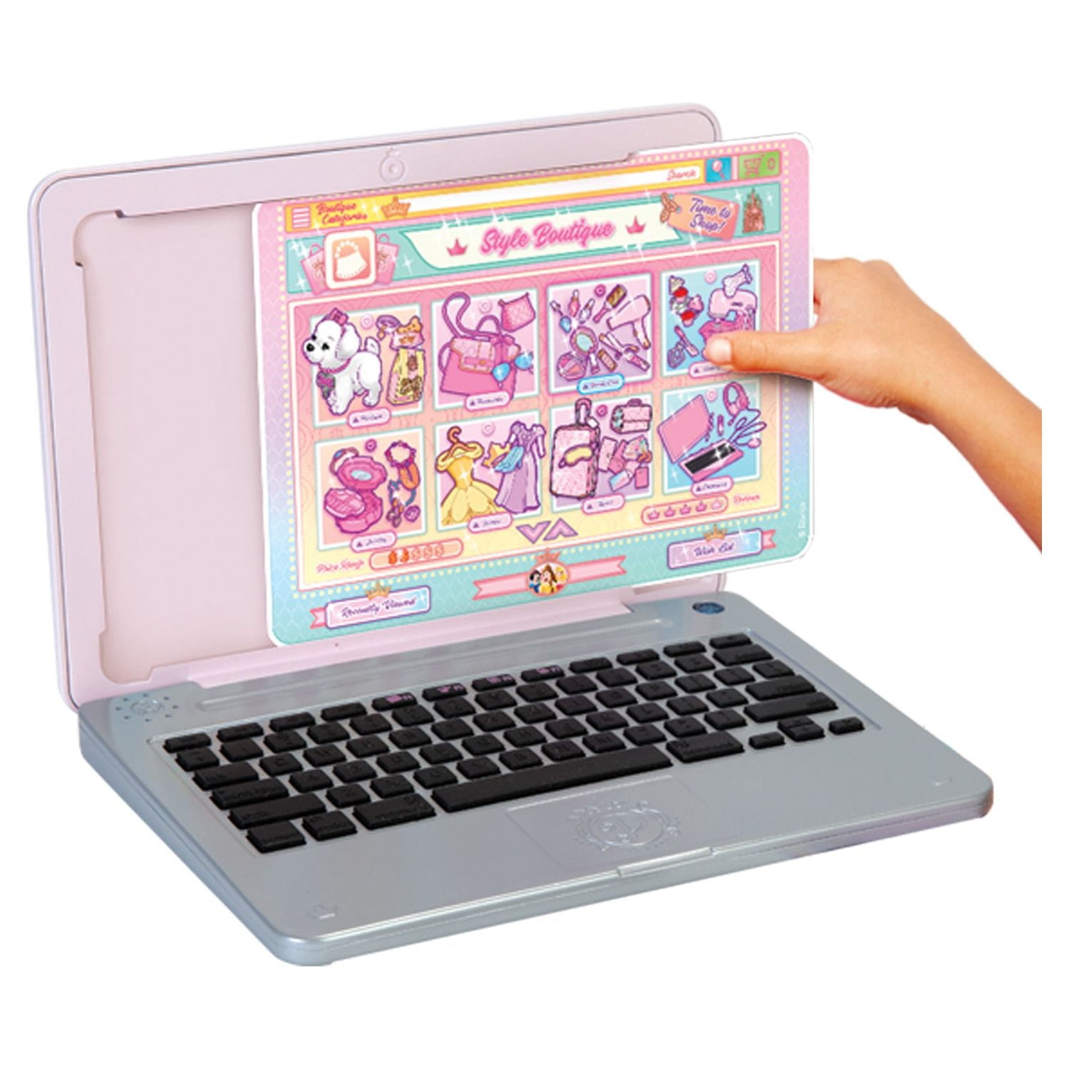 Disney Princess Style Collection Pretend Laptop with Play Earbuds (Pink, 1 Set) 8d370