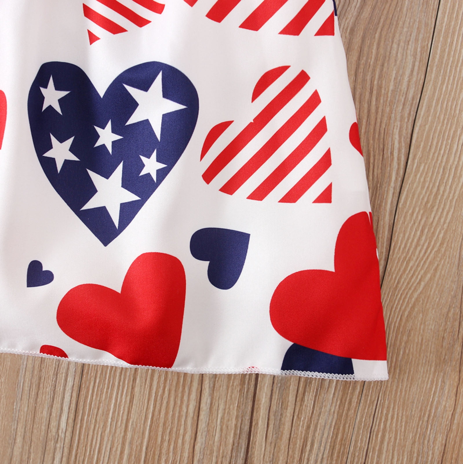 OAVQHLG3B Girls American Flag Patriotic Sundress Sleeveless Summer Beach Dress (Red White and Blue, 1-6 Years) urx85
