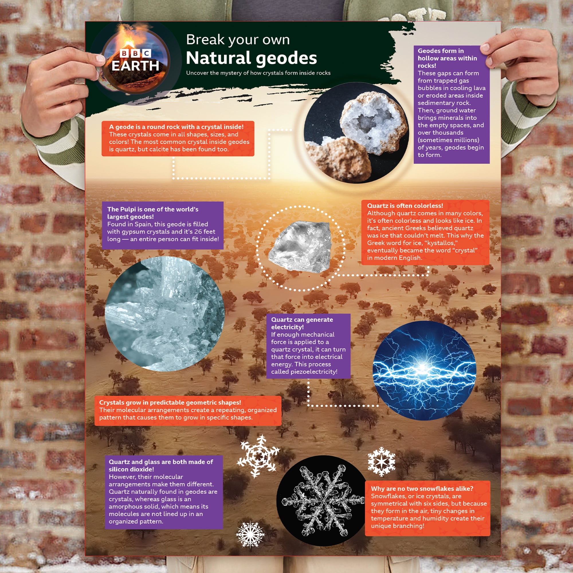 BBC Earth Break Your Own Natural Geodes Kit, STEM Geology Science Activity Set (3 Piece) ix2ln