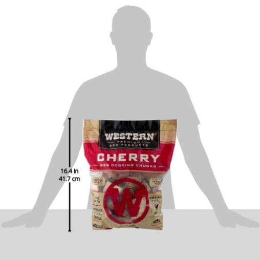Western BBQ Premium Cherry Wood Cooking Chunks for Smoking and Grilling (549 cu in) kzx7s