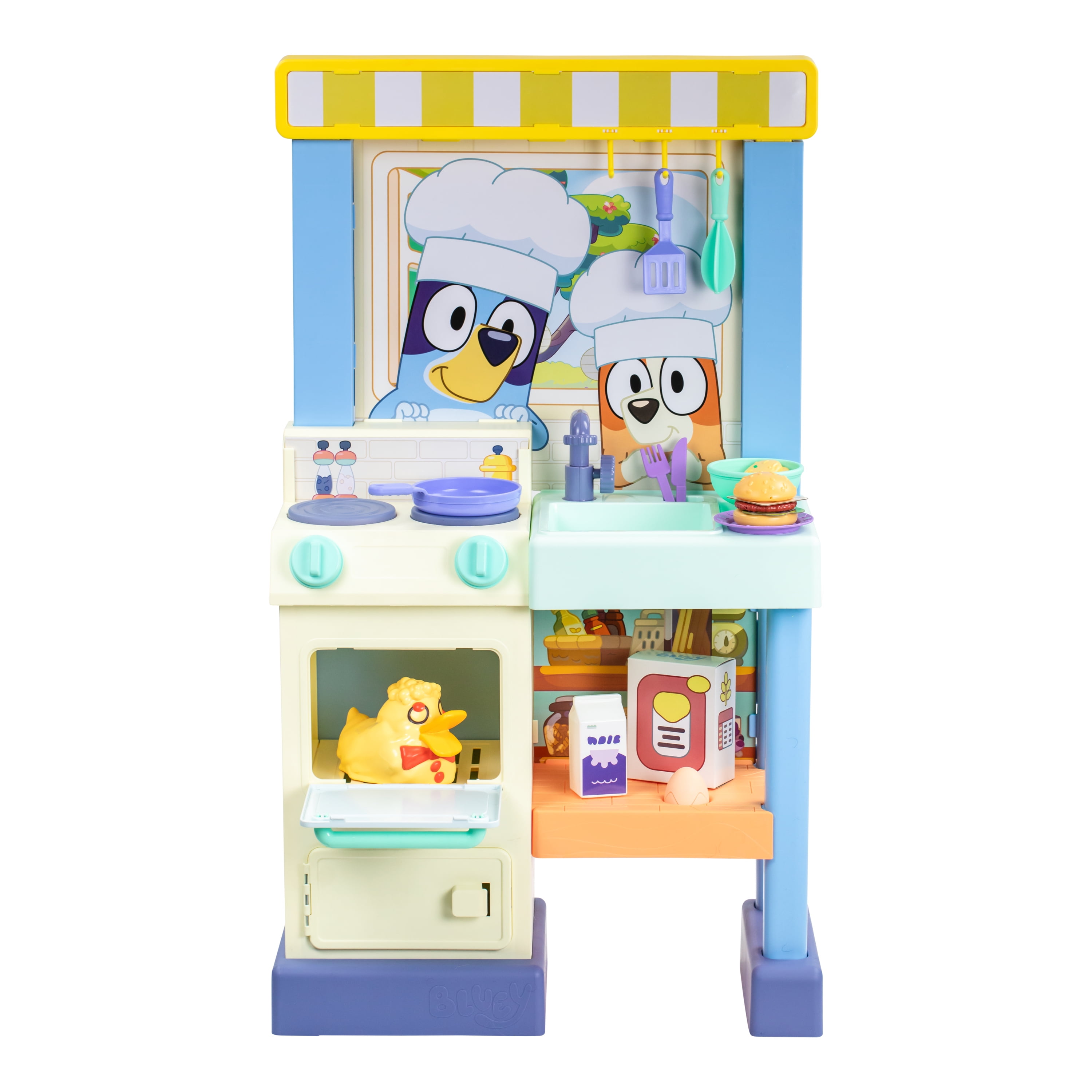 Bluey Cook & Clean Kitchen Playset with Interactive Lights and Sounds (Blue, 3 ft) ggnqk