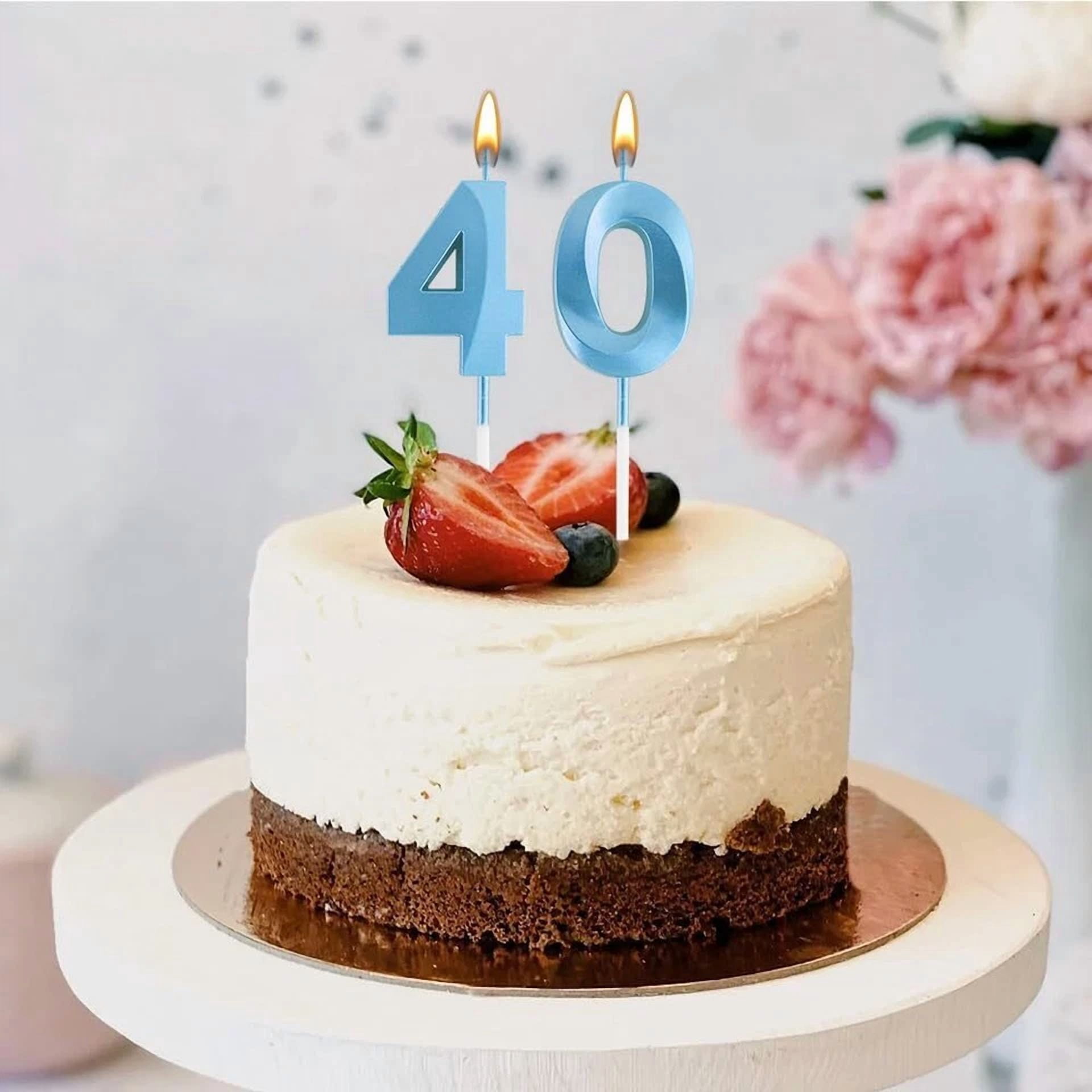 VAULT 40th Birthday Party Decoration Set (Cake Topper, Candles, and Sparkler) e6nnc