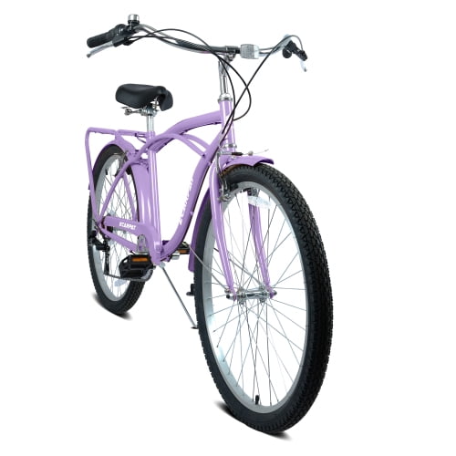 RAISTYW 26 in Cruiser Bike for Women, 7-Speed Commuter Bicycle with Rear Rack and Fenders (Purple, 26 in) cubzo