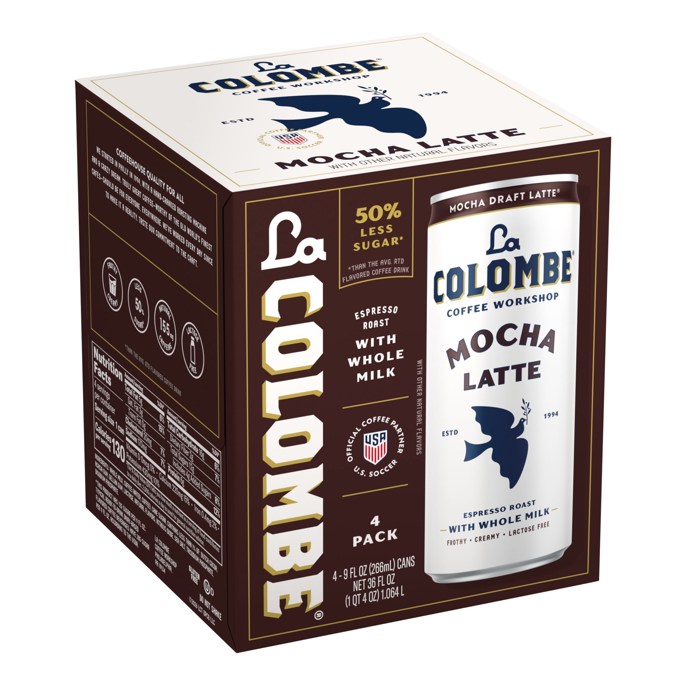 La Colombe Mocha Draft Latte Cold Brew Coffee (Mocha, 36 fl oz, 4 Pack) yiifk - Image 9