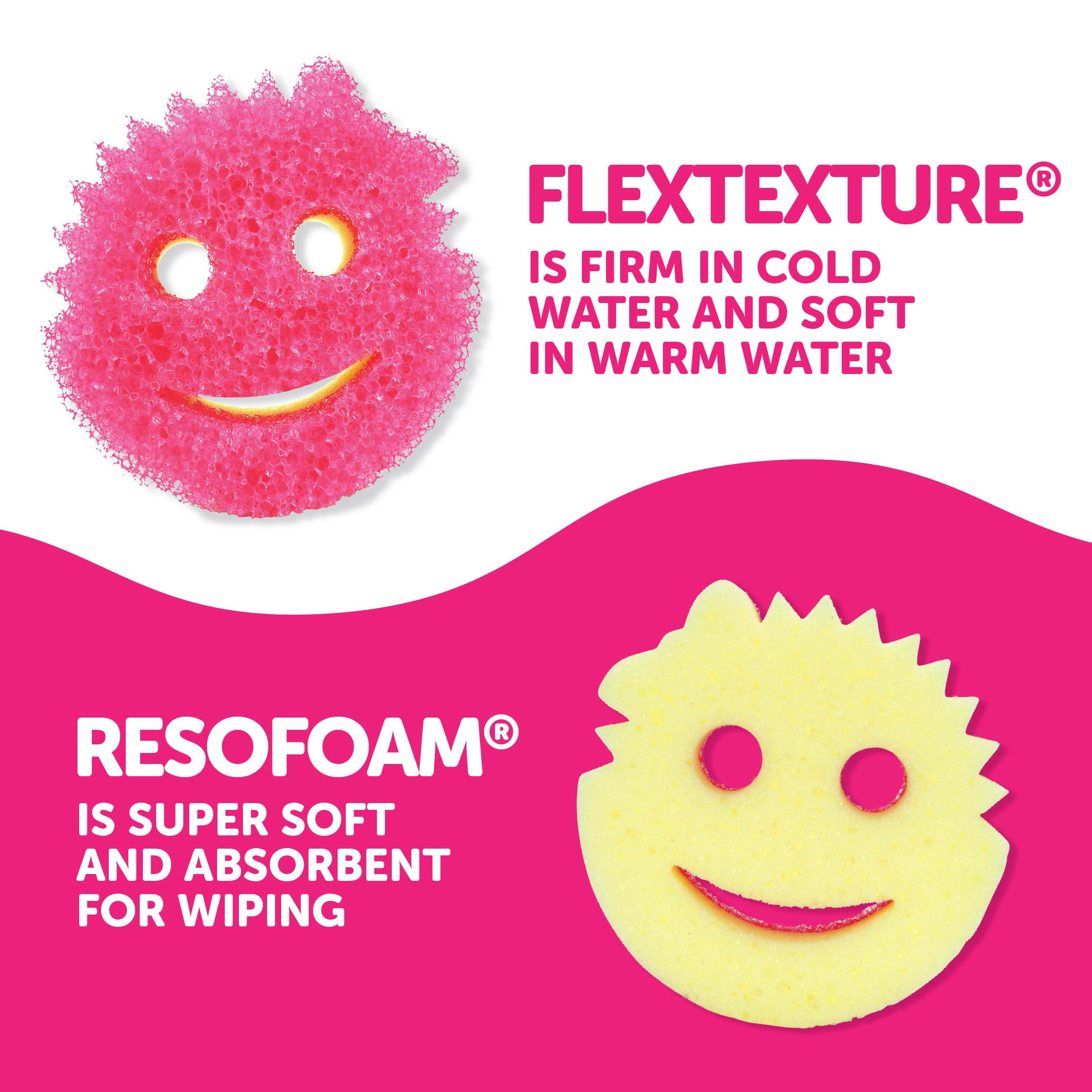 Scrub Daddy Scrub Mommy Dual-Sided Scratch-Free Cleaning Sponge (Pink, 1-Pack) m9qrx